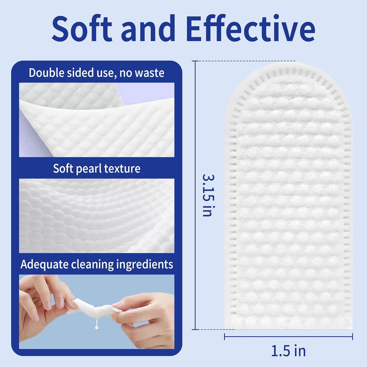 Cleaning Finger Wipes for Dogs and Cats, 4 in 1 Pet Finger Wipes, Cleaning, Soothing, Decodorizing Teeth, Ears, Eyes, Chin, Removes Dirt and Odors, Non Irritating, 50 Pcs (1 Count)