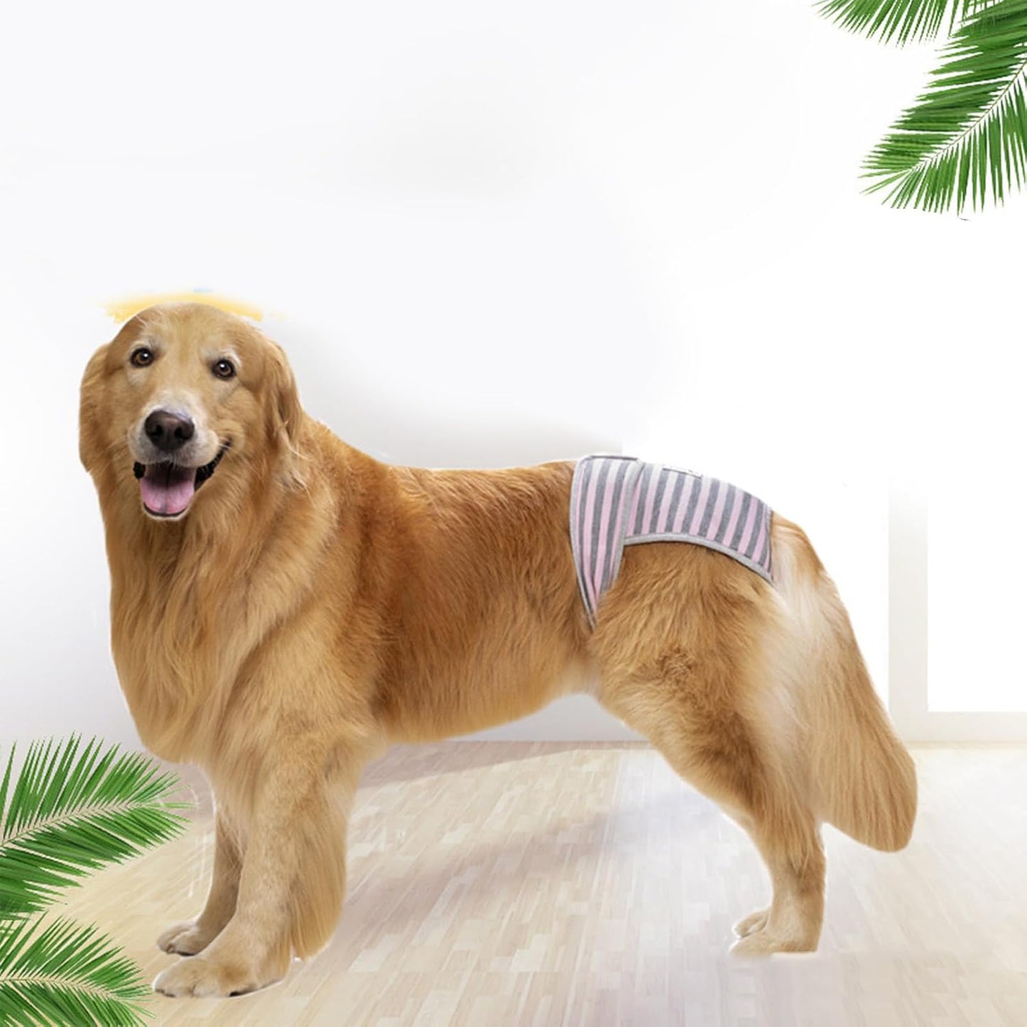 Dog Menstrual Pants Soft Adjustable Leakproof Comfortable Physiological Protection for Female Large Dogs Labrador Golden Retriever Polyester (S)
