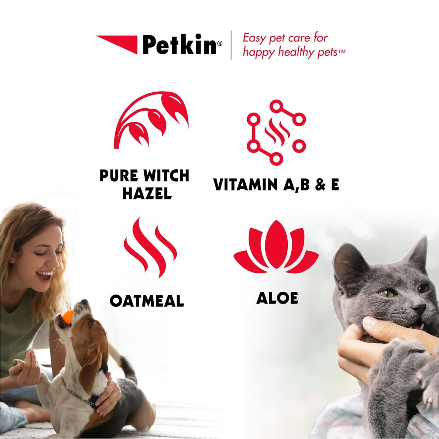 Petkin Anti Itch Wipes for Dogs and Cats, 60 Wipes, 2 Pack - Soothes Hot Spots, Skin Irritations and Scratching - Bitter Taste Stops Licking and Chewing - Super Convenient, Ideal for Home or Travel