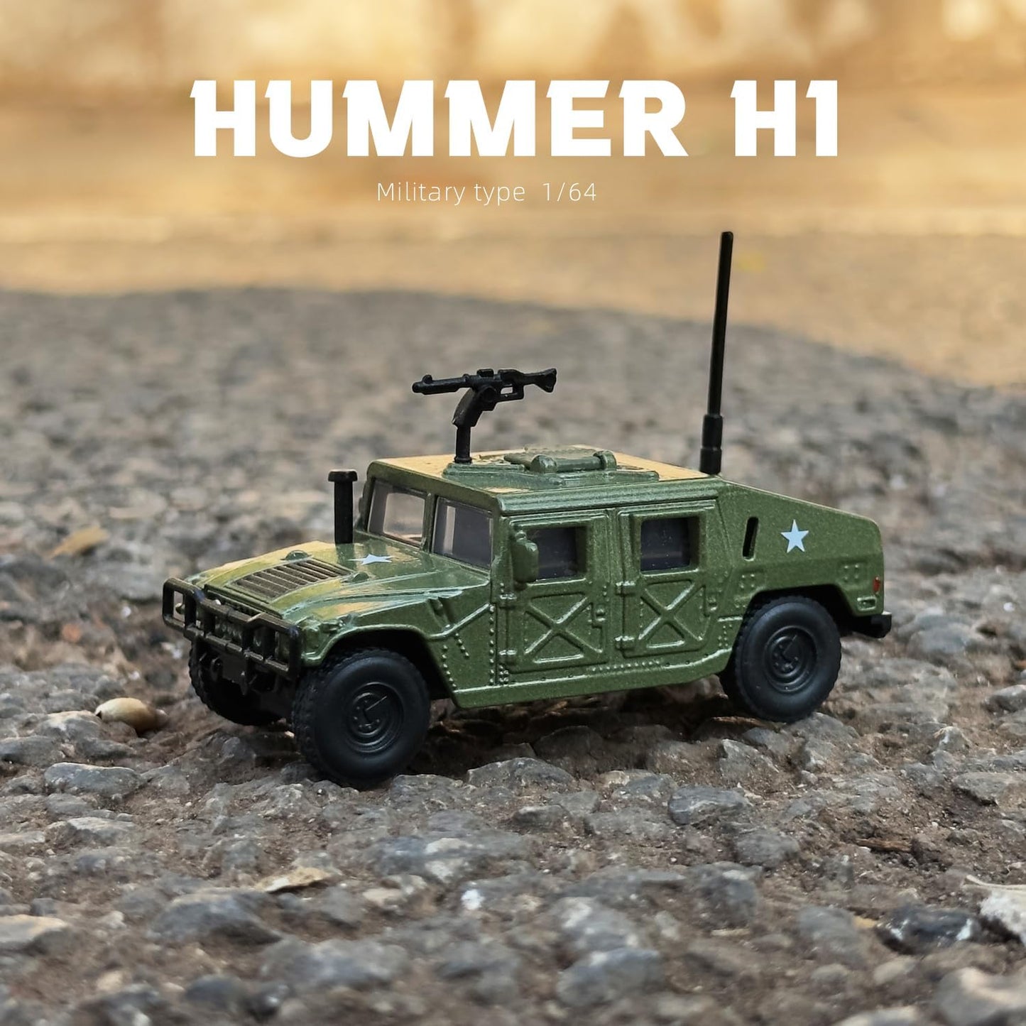 1/64 Hummer H1 Car Model Military Truck Off Road Vehicle Die-cast Metal Model Kit Military Armored Car Multifunctional Truck Armored for Adults Collection or Gift