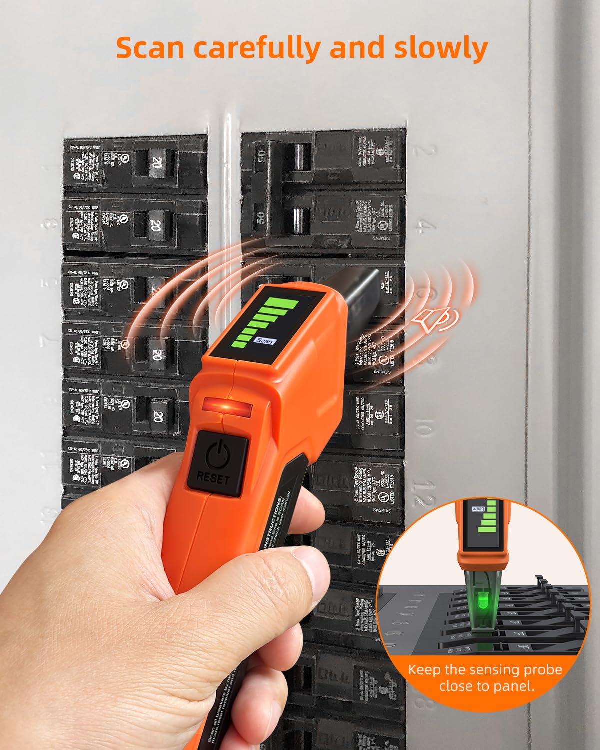 Circuit Breaker Finder Kit with GFCI Outlet Tester for 90-135V AC Circuits,includes Light Socket Adapter, 3-2 Prong Grounding Adapter & Clip adapter,Portable Electrical Tool with Carrying Case