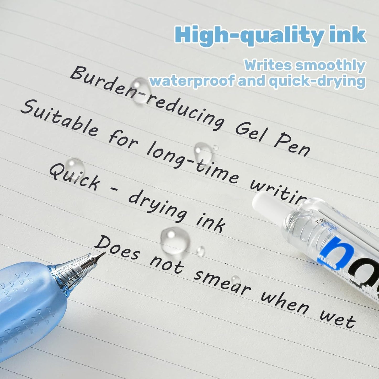 Smooth Writing Pens - Fine Point 0.5mm Black Ink Gel Pen, Retractable Click Design with Ergonomic Soft Grip Cushion, 5 Pcs for Office & School Supplies (4-Pack)