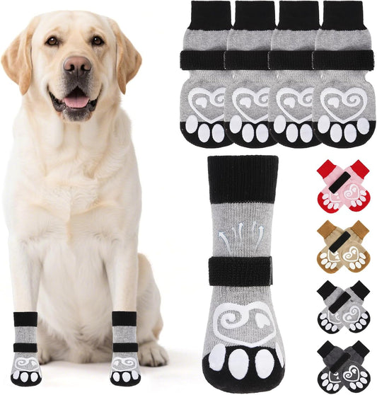 KOOLTAIL Dog Socks for Hot/Cold Pavement to Prevent Licking Paws,Dog Boots&Paw Protector for Hardwood Floors Anti Slip,Traction Control Booties for Small Medium Large Senior Dogs