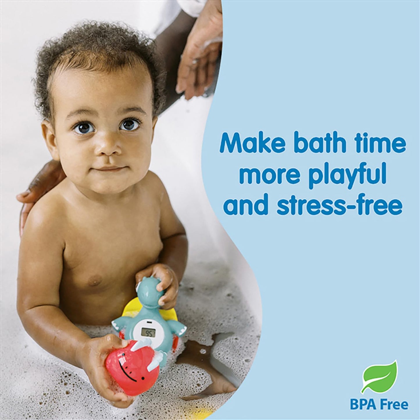 Dr. Brown's CleanUp Temposaurus Floating Bath Thermometer for Accurately Measuring Baby's Bath Water Temperature, BPA Free