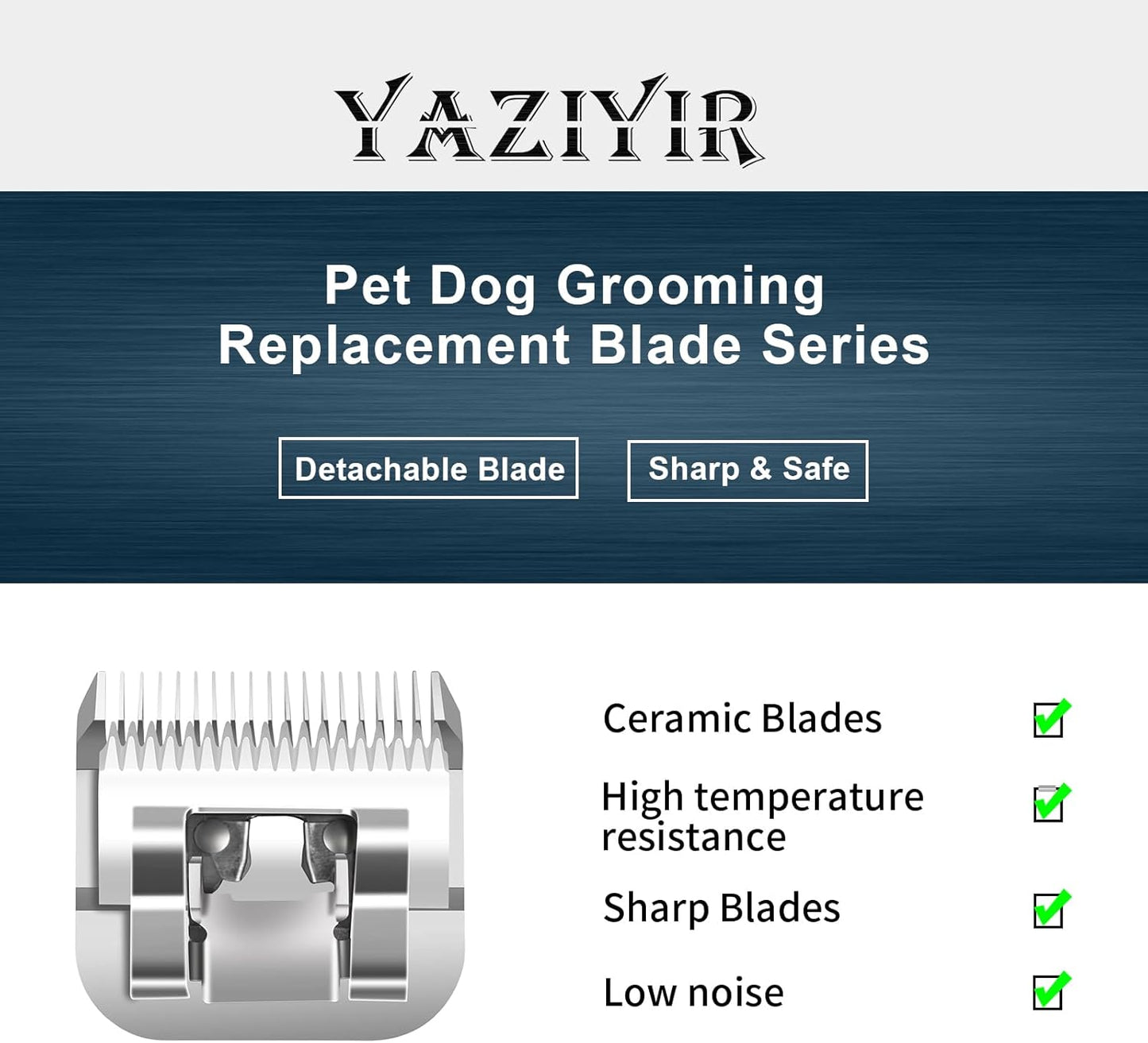 5/8HT Pet Dog Grooming Detachable Blades,Compatible with Andis,Oster A5,Wahl KM10 Clippers,Cut Length 5/8 inch (16mm)