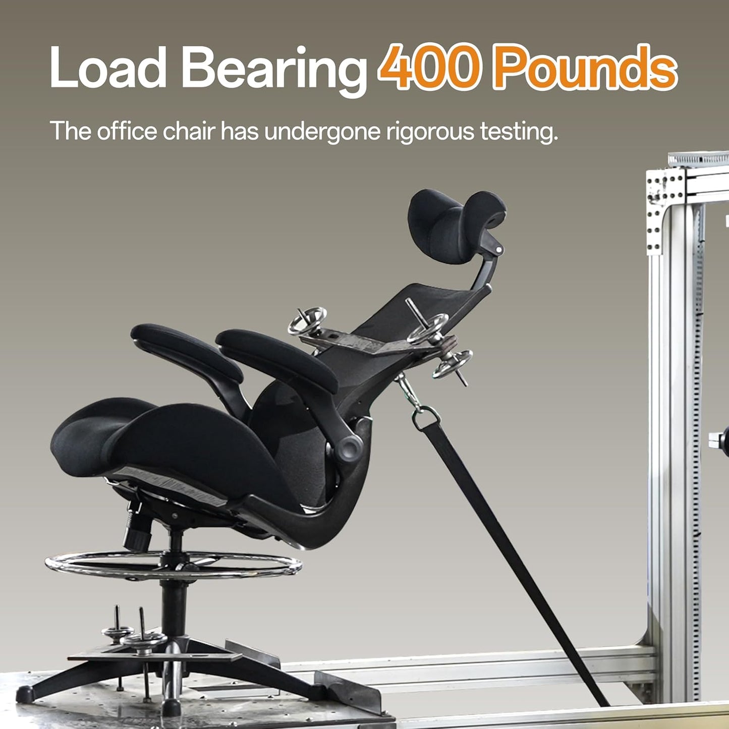 BOLISS Drafting Office Chair 400lbs High Back Wide Standing Desk Chair Comfortable with Flip up Armrests Lumbar Support Adjustable Big Footrest Ring(Black)