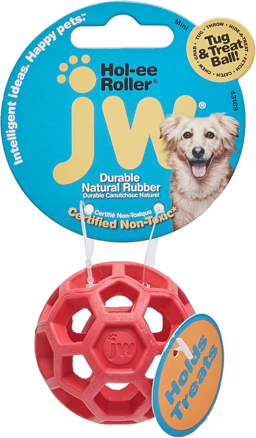 JW Pet Company Mini Hol-ee Roller Dog Toy, Colors Vary - Pack of 3