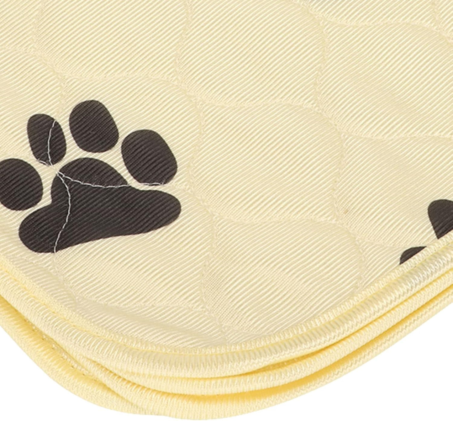 Washable Dog Pee Pad Absorbent Reusable Pet Training Pads for Dogs Cats Pets High Density Edge Wrapping Soft Surface Fabric Anti Slip Bottom Quilted Pattern Design Polyester Size (Beige)