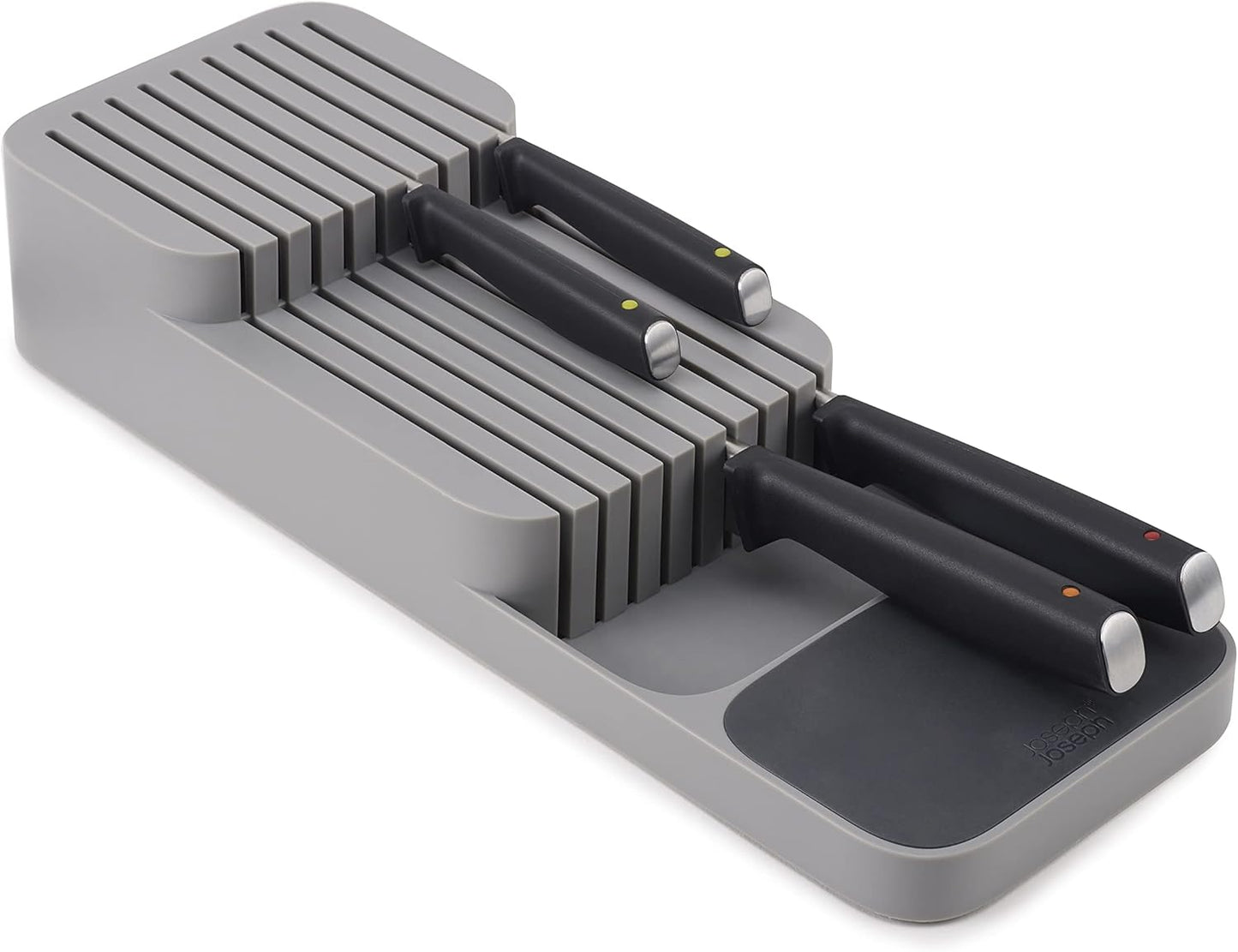 Joseph Joseph DrawerStore Knife Organizer, holds up to 9 knives, Kitchen Organization & Drawer Storage – Compact, Gray