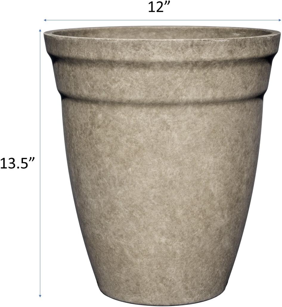 Classic Home and Garden Premiere Collection Planter, Allaire 12", Cloud Gray