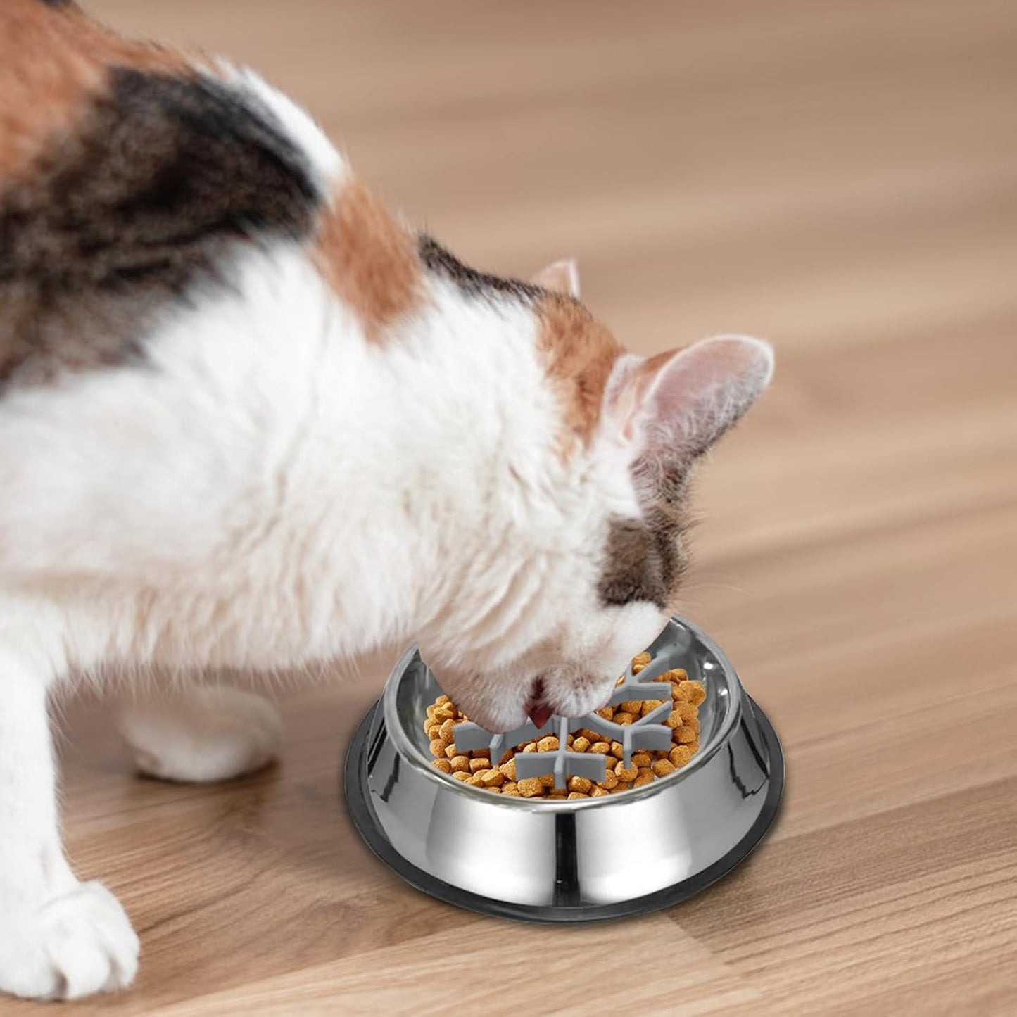 Anti Choking Dog Bowl, Slow Feeder Pet Dish, 1.2L Silicone Stainless Steel Feeding Bowl, Non Slip Pet with Raised Maze Design, Dog and Cat Eating Accessory with Easy Clean, Water Food Feeder