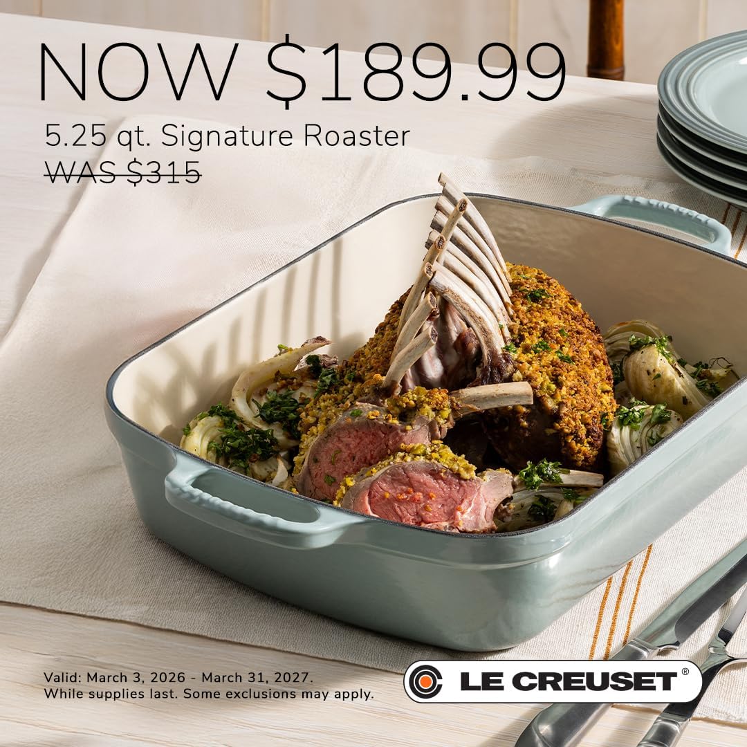 Le Creuset Enameled Cast Iron Signature Rectangular Roaster, 5.25 qt. (9.8" x 13"), Cerise