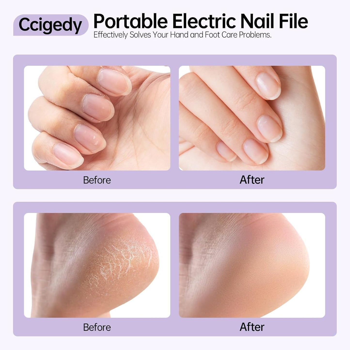 Electric Nail Drill Kit, Electric Nail File Cordless Nail Drill Machine for Acrylic Gel Dip Powder Nails, Professional Portable Manicure Pedicure Rechargeable Lightweight for Home Salon Use