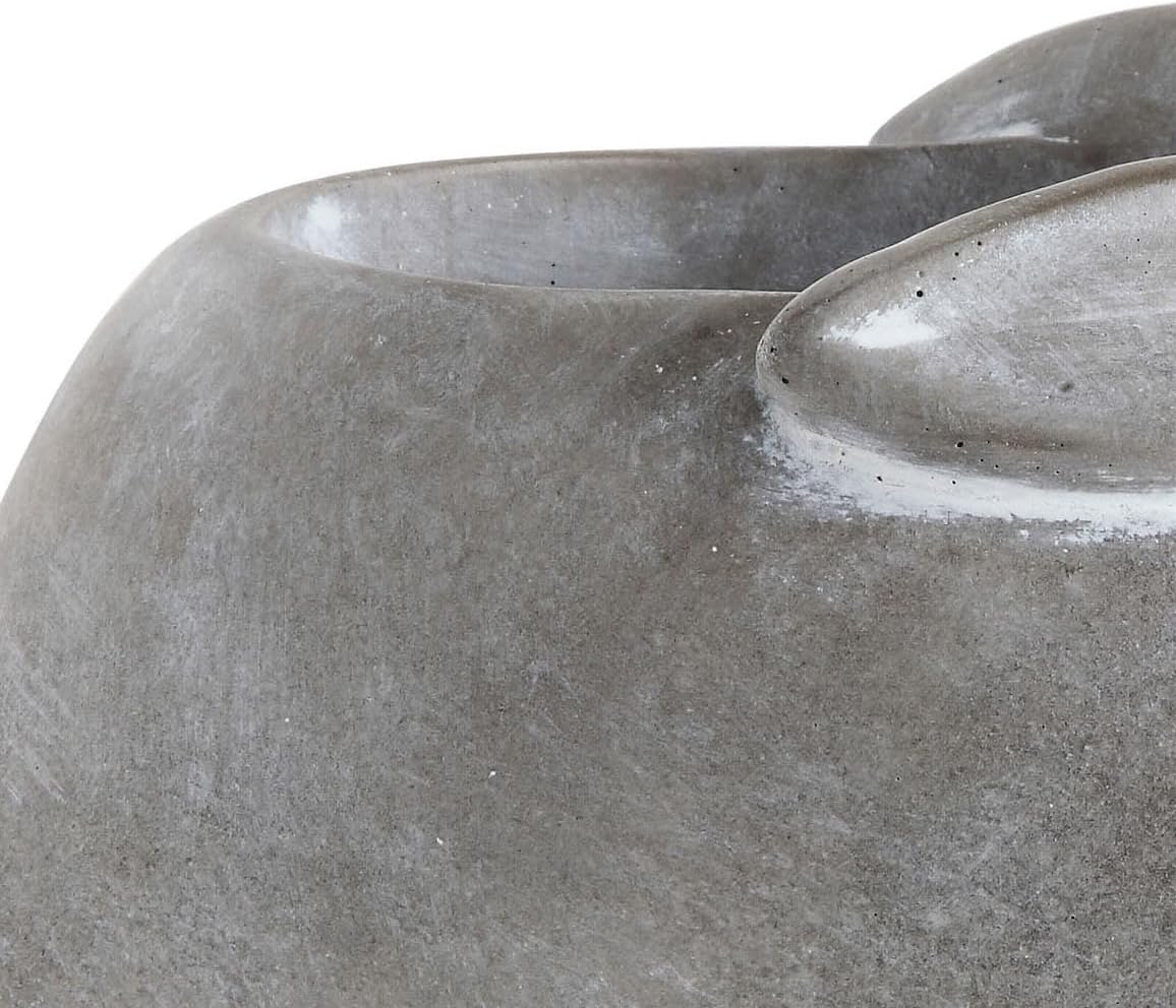 Creative Co-Op Cement Rabbit Planter with Saucer (Set of 2 Pieces)