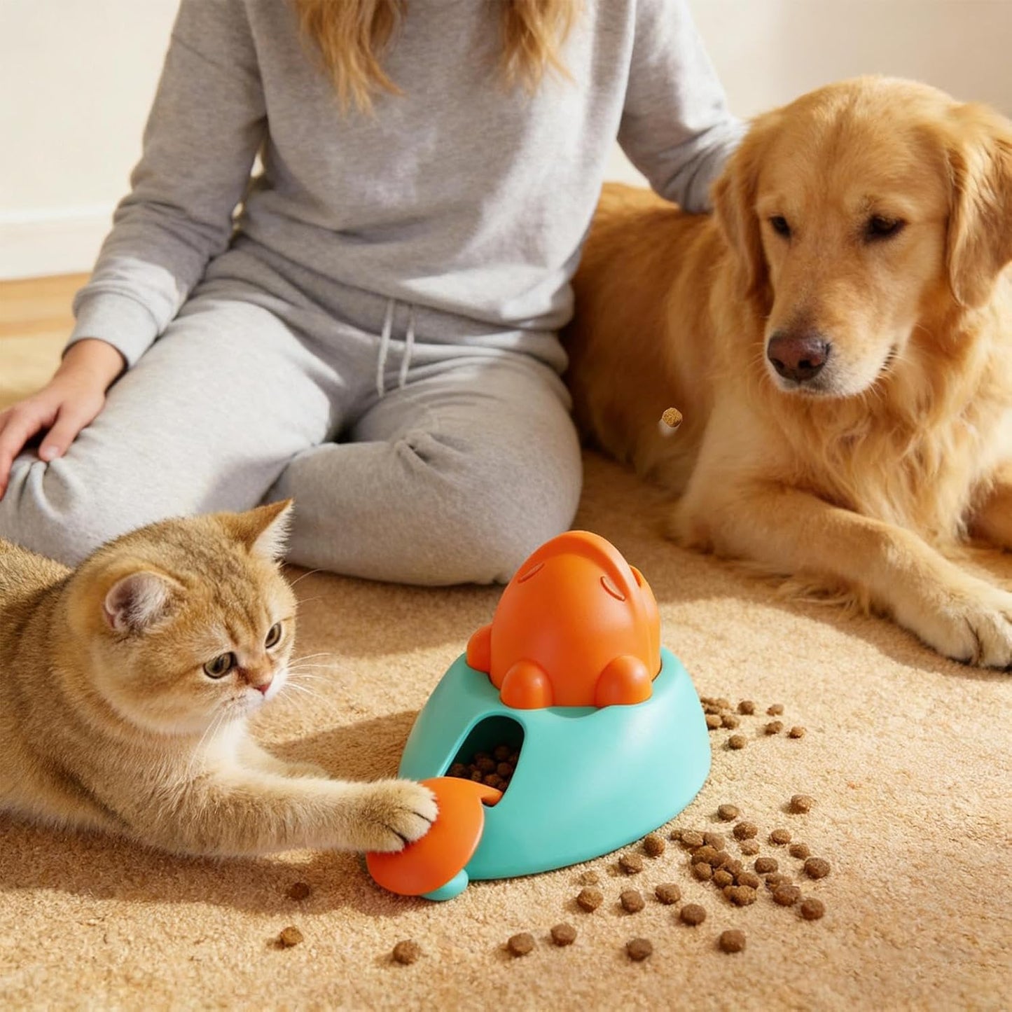 Treat Dispenser, Interactive Whale Shape Slow Feeder Toy, Pet Training Enrichment, Reduces Bloating, Mentally Stimulating for Cats, Puppies, Indoor, Outdoor