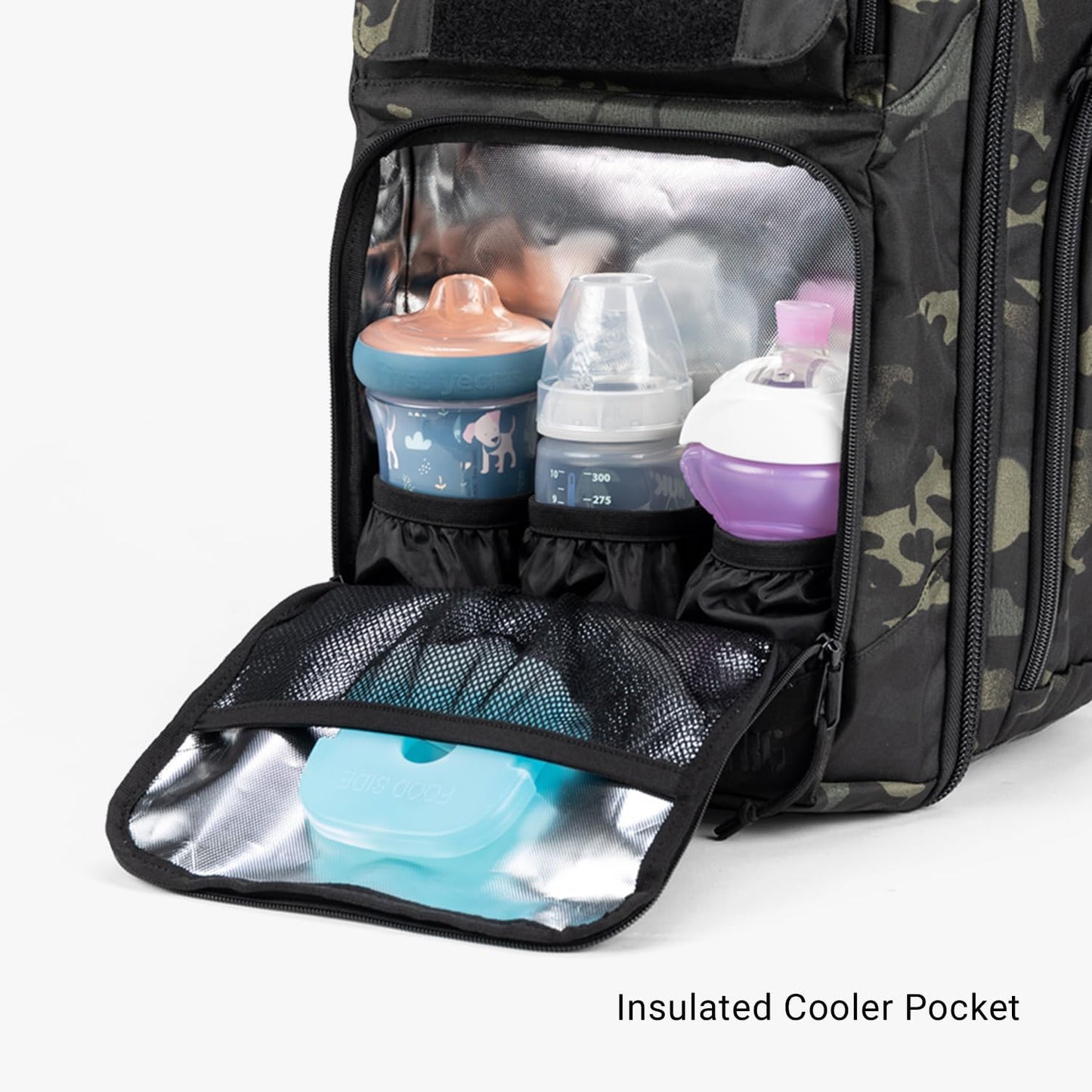 Tactical Baby Gear Everyday Tactical Diaper Bag Backpack for Dads – Includes Changing Mat, Stroller Straps, Built-In Wipes & Cooler Pouch (Multicam Black Everyday)