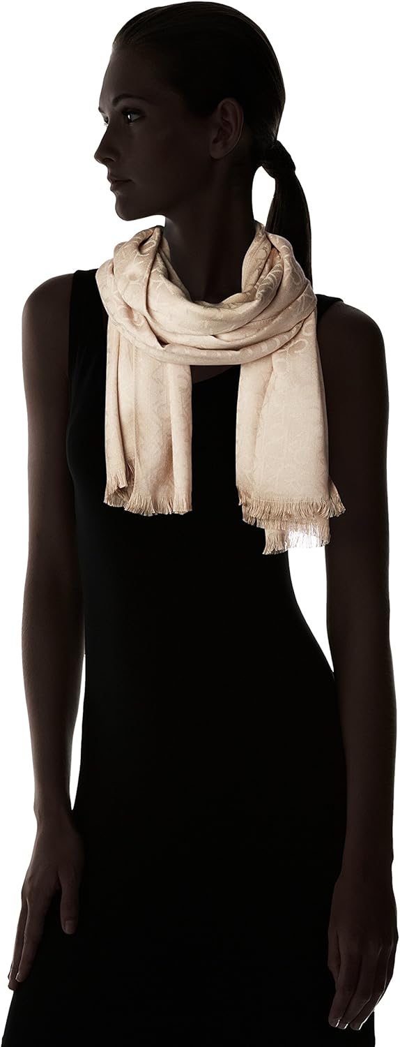 Calvin Klein Lightweight Pashmina Scarf with Tonal Logo Pattern