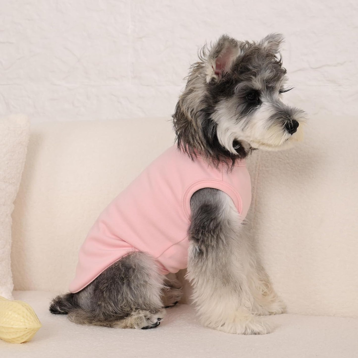 3 Pack Dog Fleece Vest -Pink-M,Classic Striped Solid Pullover| Soft Sweat Shirts for Small Dogs Male,Stretchy Lightweight Pullover for Outdoor Chill Protection