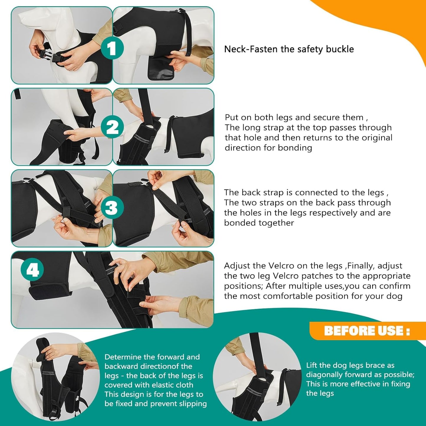 Dog Knee Brace Double Leg Support with Vest - Orthopedic Joint Stabilizer for ACL Tear, Arthritis, Patella Recovery - Adjustable Non-Slip Recovery Brace for Small Middle Large Dogs (Small)