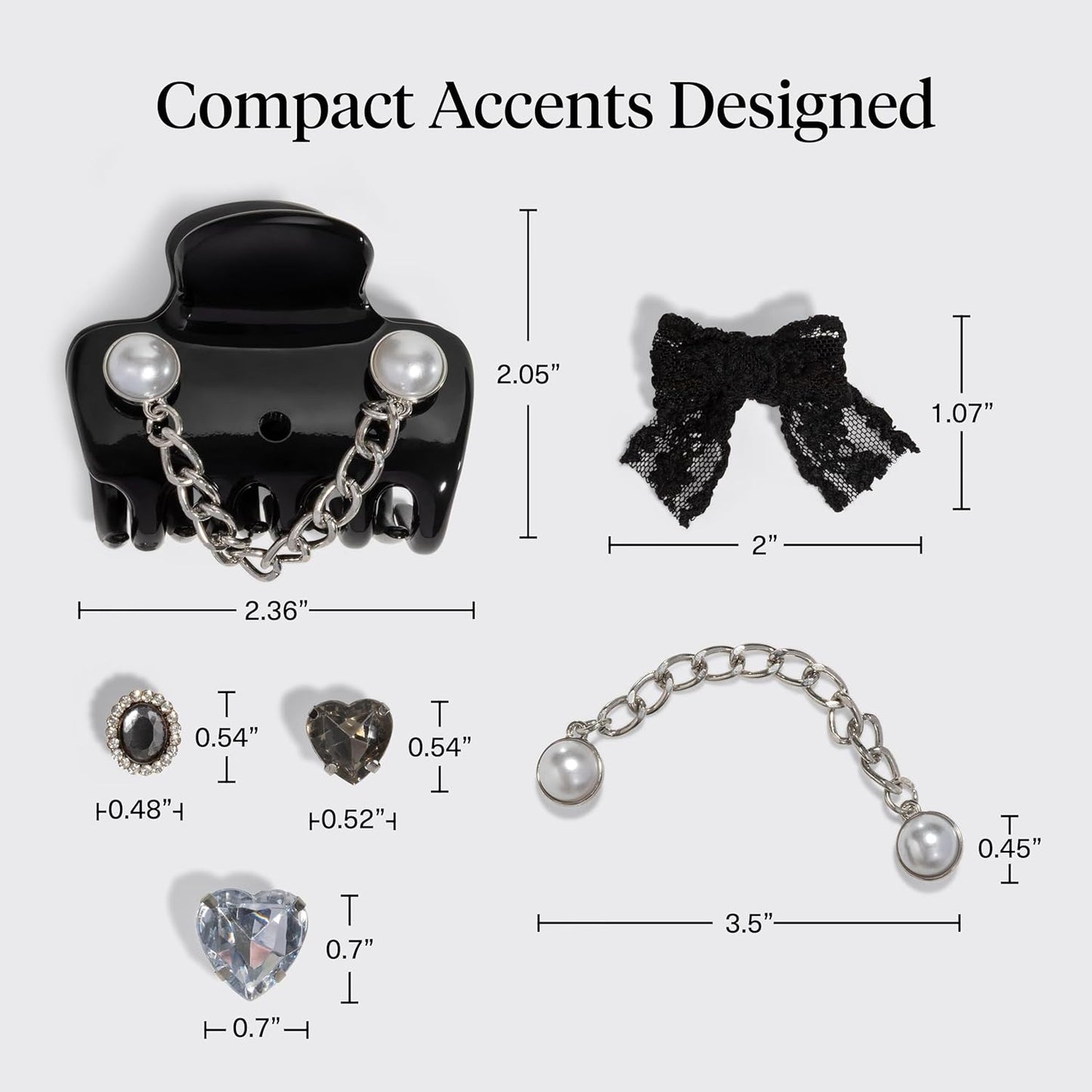 Kitsch Medium Hair Clips for Women – Strong Hold Claw Clips for Thick or Thin Hair – Recycled Plastic, Non-Slip, Durable (Vintage Black)