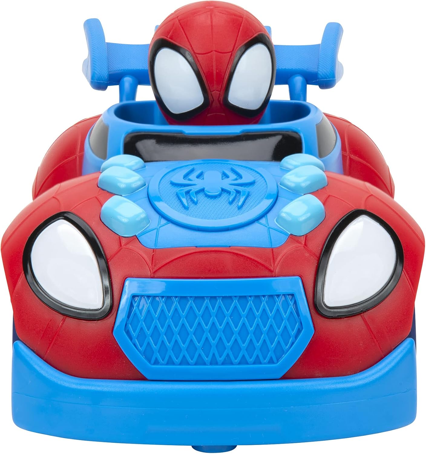 Jazwares Marvel Spidey and His Amazing Friends Web Crawler RC - Remote-Controlled Vehicle - Features Built-in Super Hero with 4 Controller Functions, Blue & Red