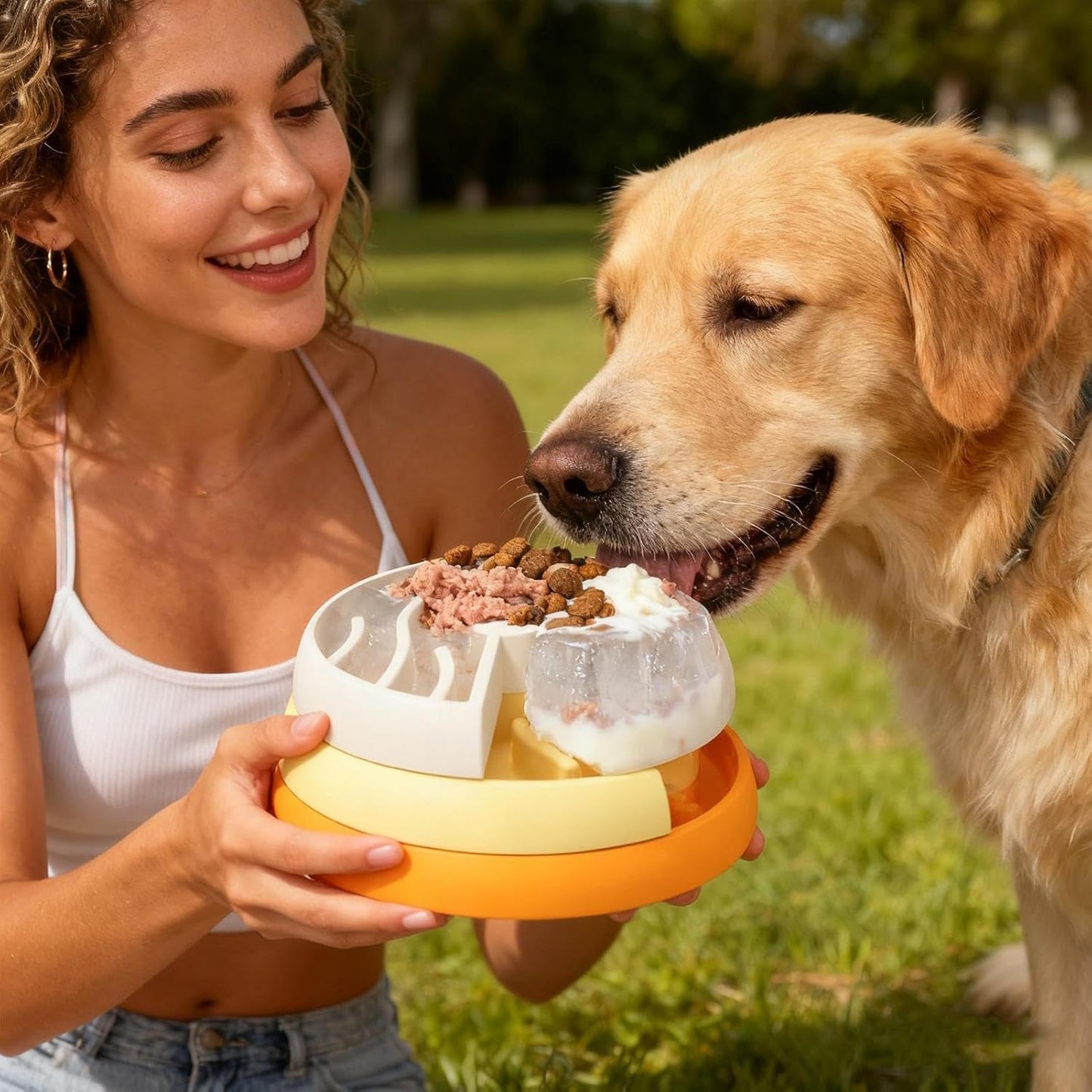 Interactive Slow Feeder Bowls, Puzzle Dog Food Dish, Pet Feeding Tool, Sturdy Design with Slow Eating Pattern, Pet Accessory for Puppy Cat Small Medium Breed Indoor Enrichment Boredom Prevention