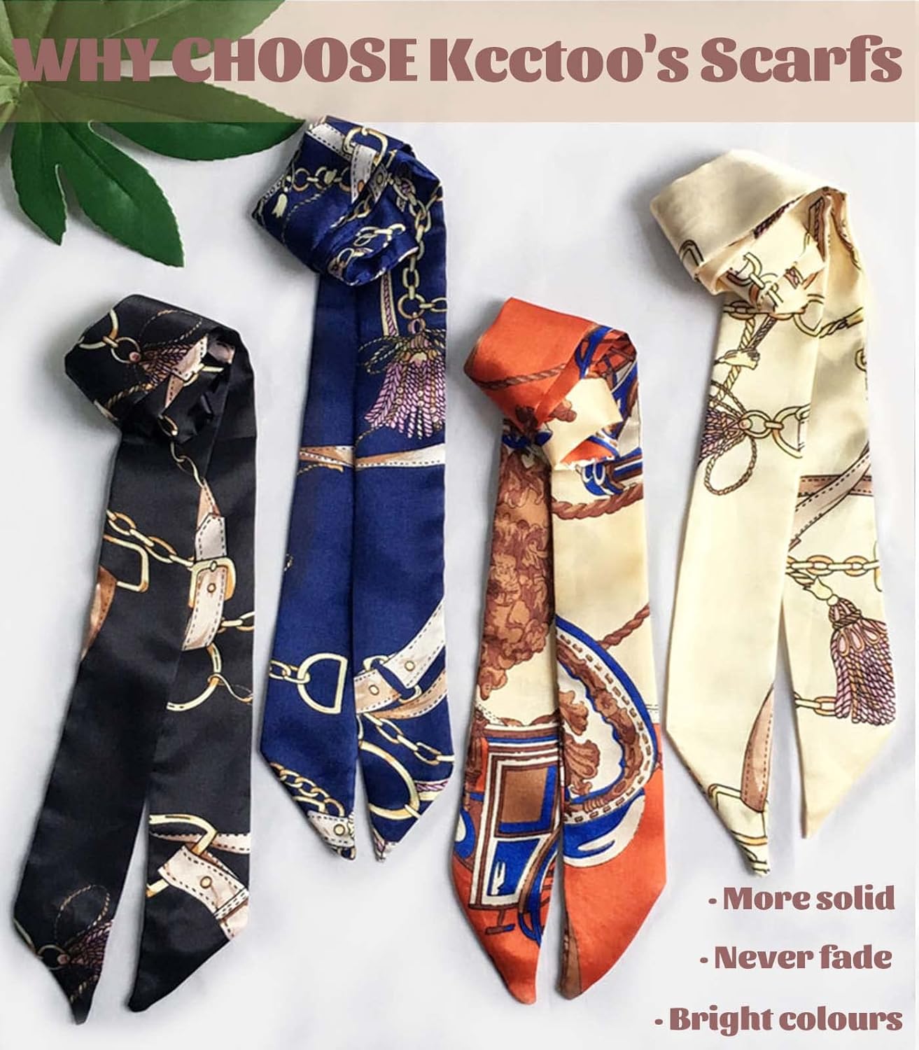 kcctoo 2/6/10Pack Scarf Bags for Women Handbag Scarfs Band Hair Neck Scarves Fashion Gifts