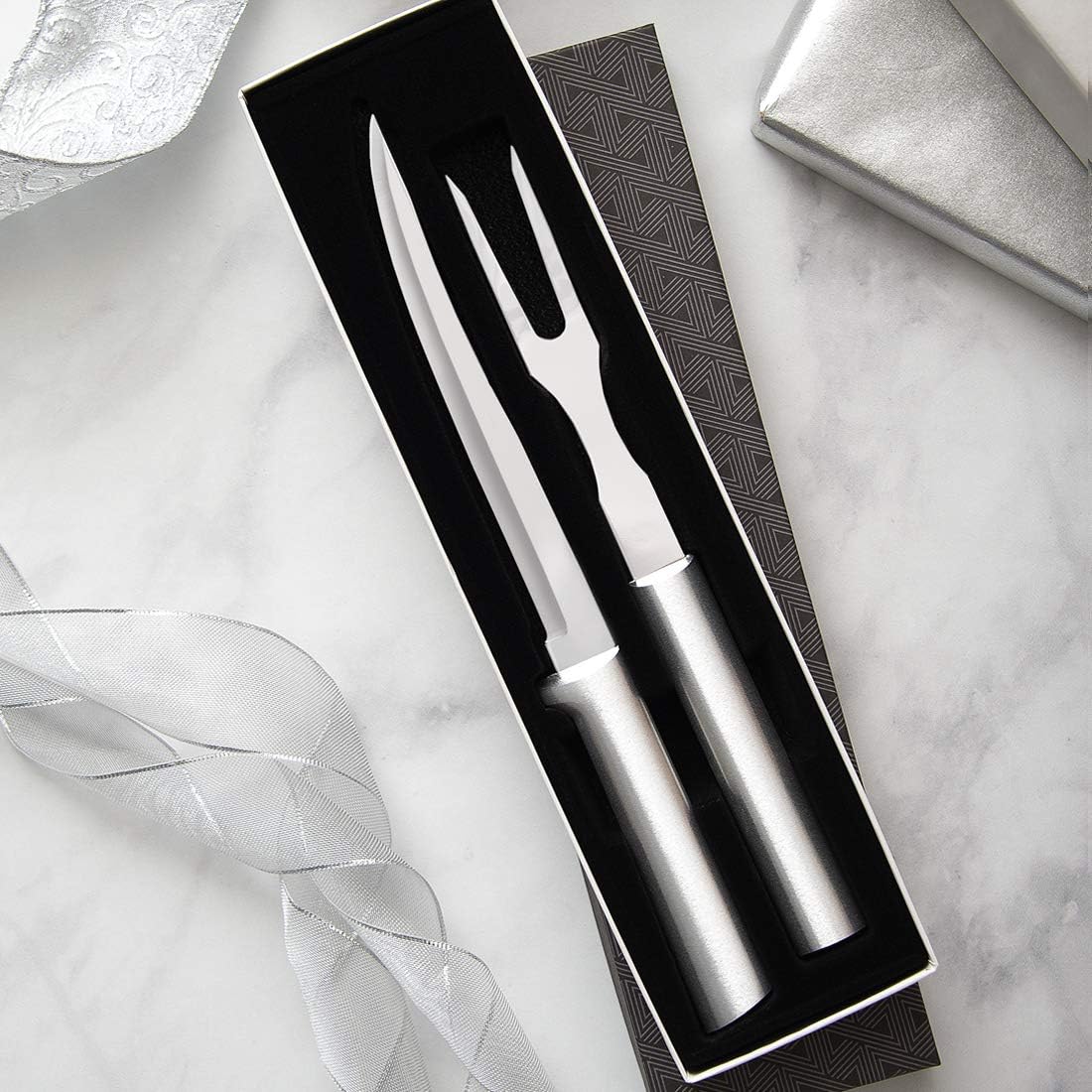 Rada Cutlery Carving Gift Set (S13), 2-Piece Carving Set, Stainless Steel Blades, Silver Handle