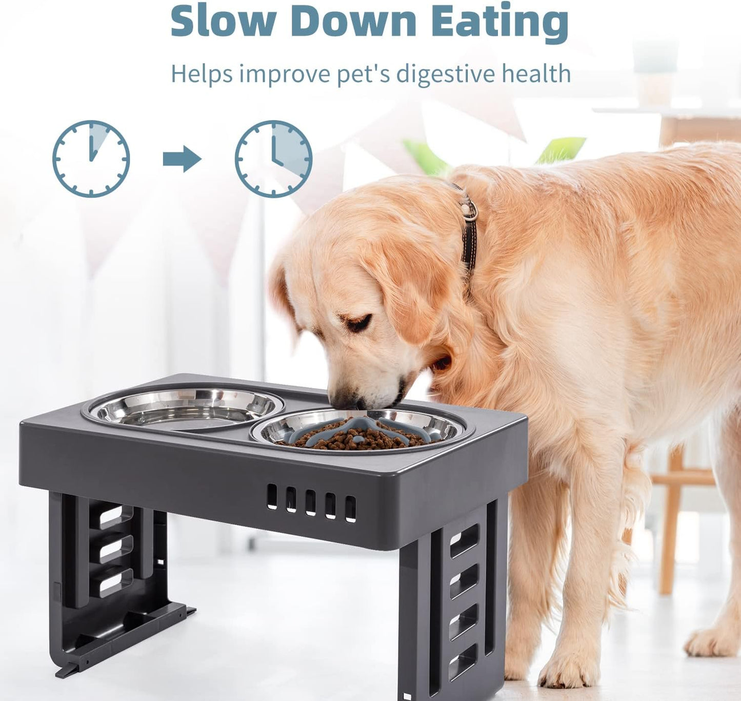 Jaoul Slow Feeder Dog Bowls Insert, Puzzle Slow Feeder Insert with 21 Octopus Suction Cups for Small Breed Dog Food Bowls (4 inch, Grey)