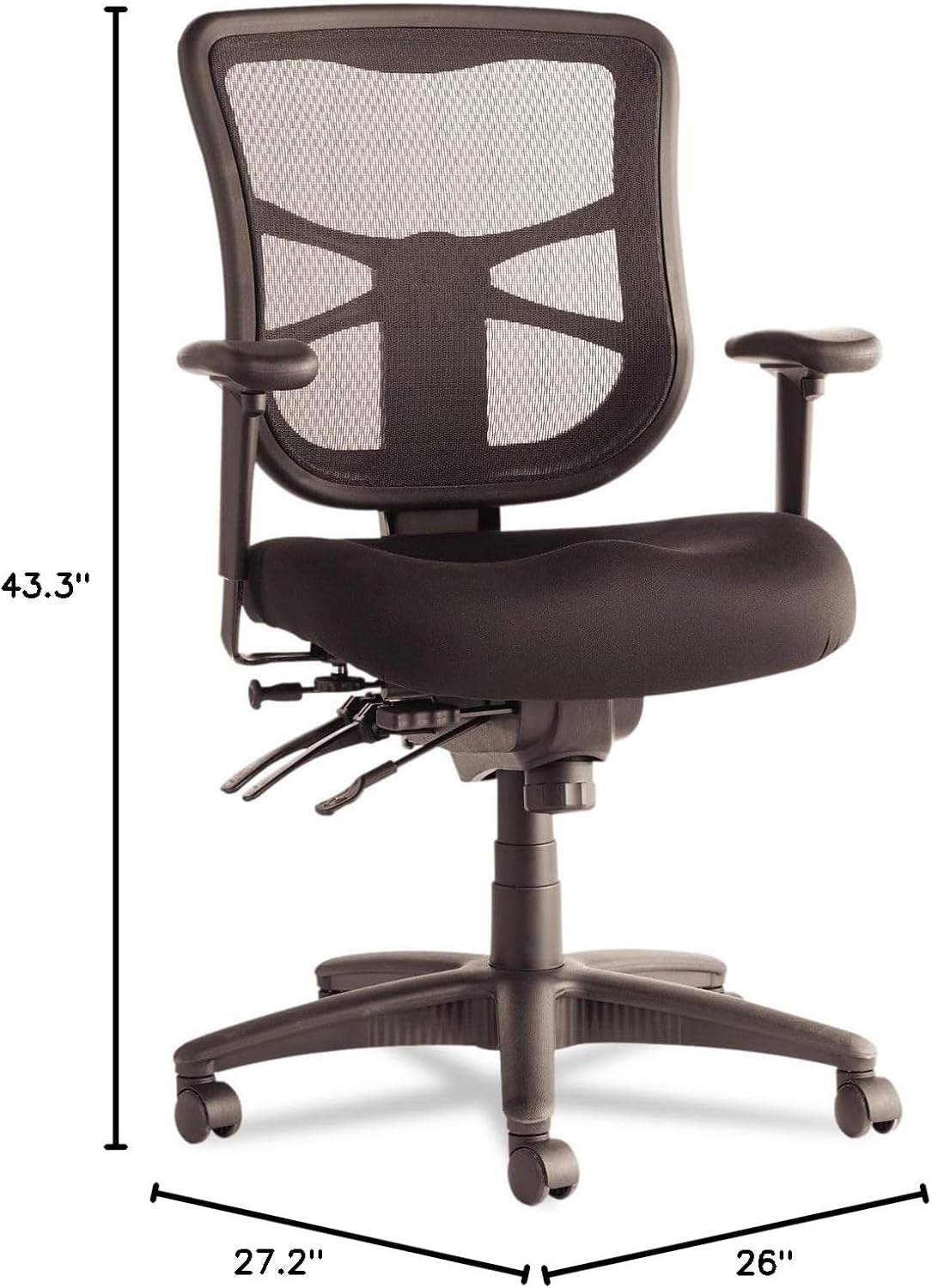 Alera Elusion Series Mesh Mid-Back Multifunction Chair, Black