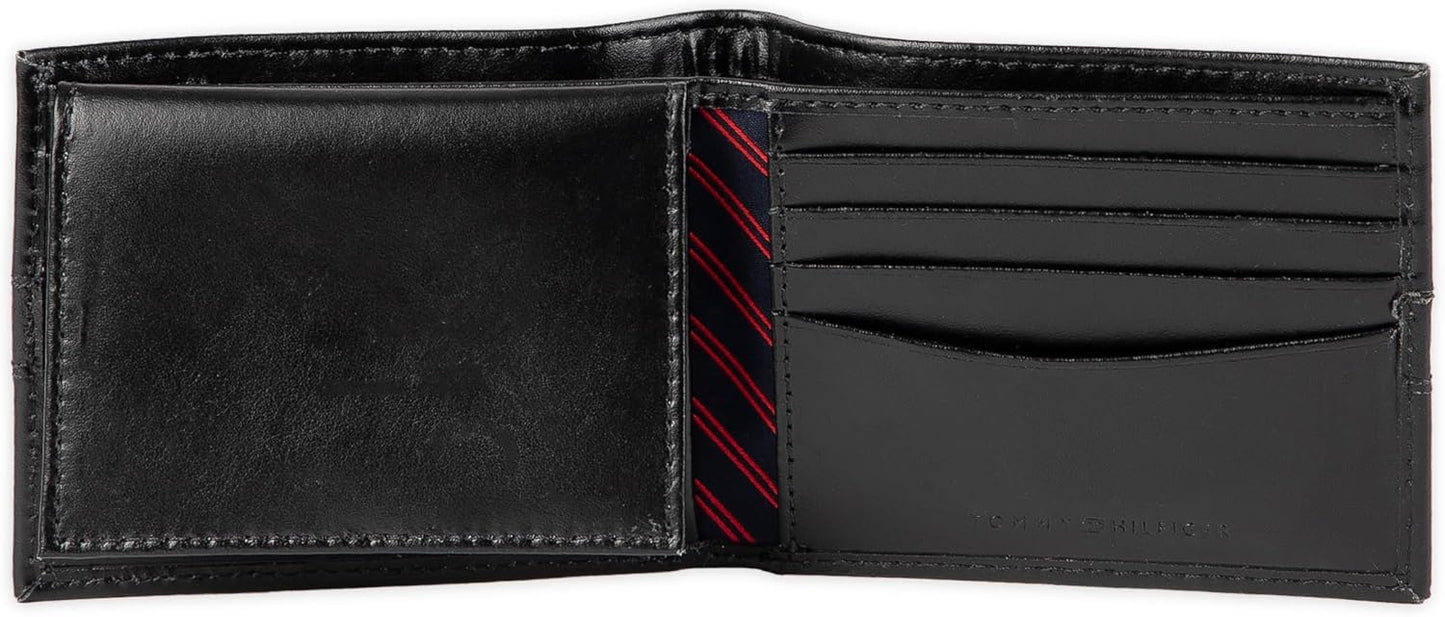 Tommy Hilfiger mens Leather Slim Bifold With Coin Pocket wallets