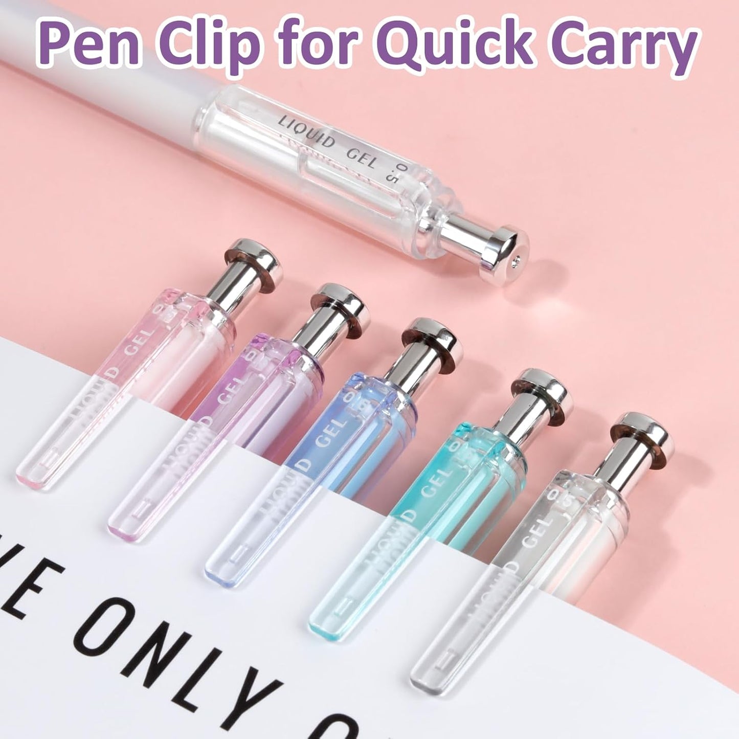 FIOVER Gel Pens, 6 Pcs 0.5mm Quick Dry Black Ink Pens, Fine Point Smooth Writing Pens, Retractable with Silicone Grip, High-End Cute Aesthetic Office School Supplies, Gifts for Women Men (6pcs black)