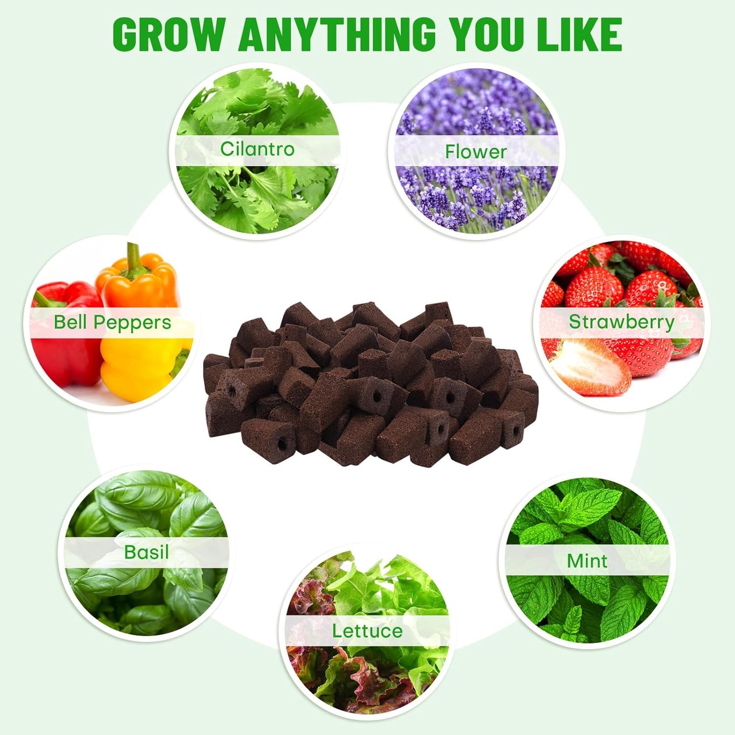 100 Pack Grow Sponges, Replacement Root Growth Sponges Seed Pods,Seed Starter Plugs for Hydroponic Indoor Garden System