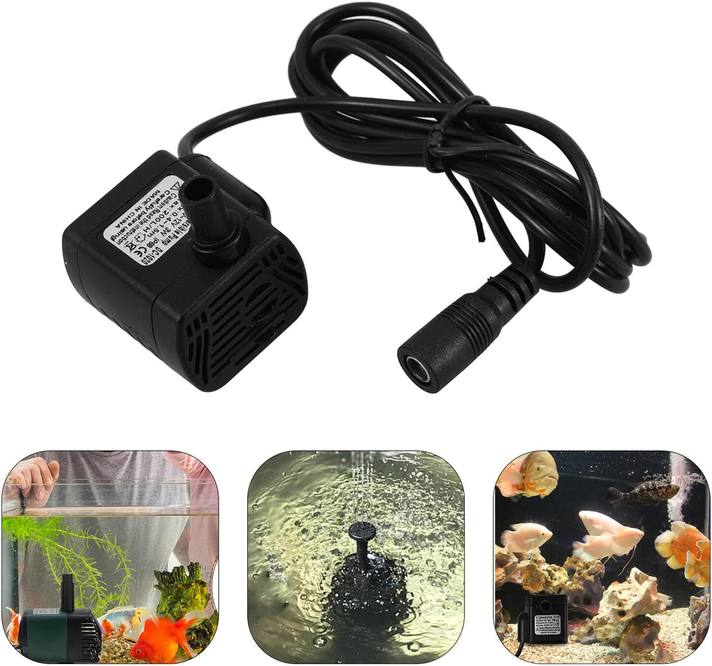 FAVOMOTO Mini Submersible Dc Water Pump 4.5v-12v Silent Brushless Fountain Pump for Aquarium Fish Tank and Pet Water Fountain Outdoor Use