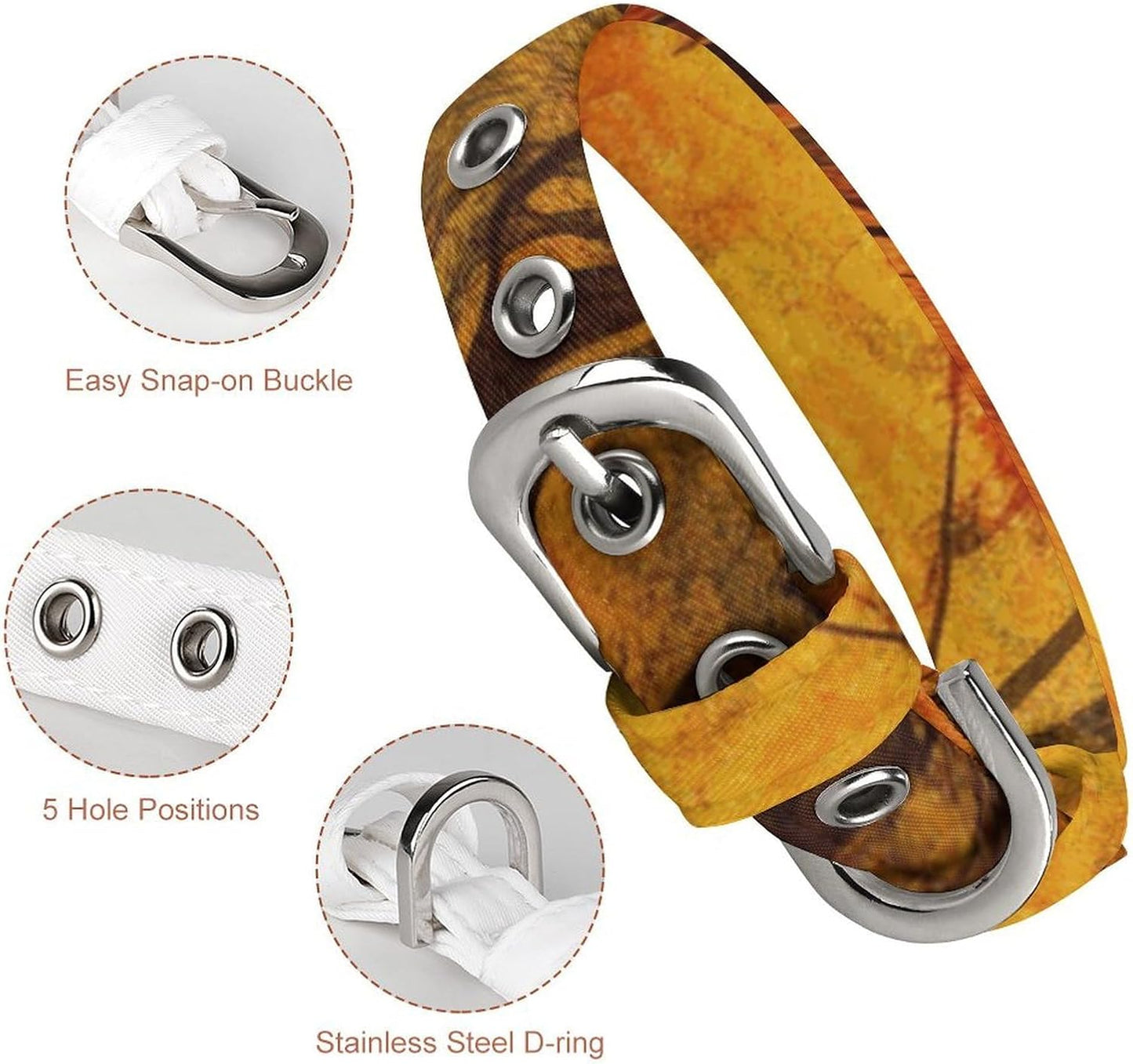 Fall Foliage Dog Collar with Buckle Adjustable Martingale Pet Collars Cute Female Male Puppy Collar Soft Waterproof Cat Collars for Small Medium Dogs