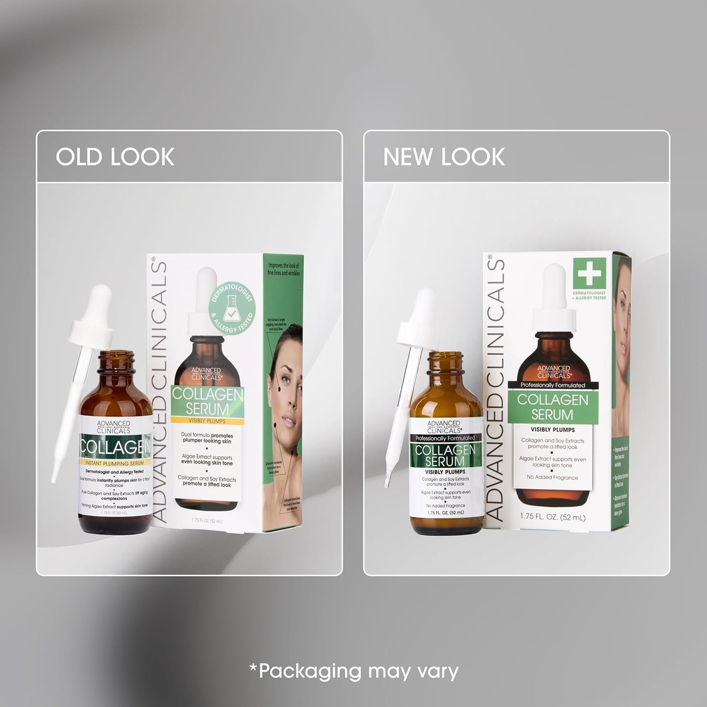 Advanced Clinicals Collagen Serum For Face | Visible Anti Aging Collagen Peptide Serum + Hyaluronic Acid Moisturizer Improves Look Of Wrinkles, Dry Skin, & Fine Lines, No added Fragrance, 1.75 Fl Oz