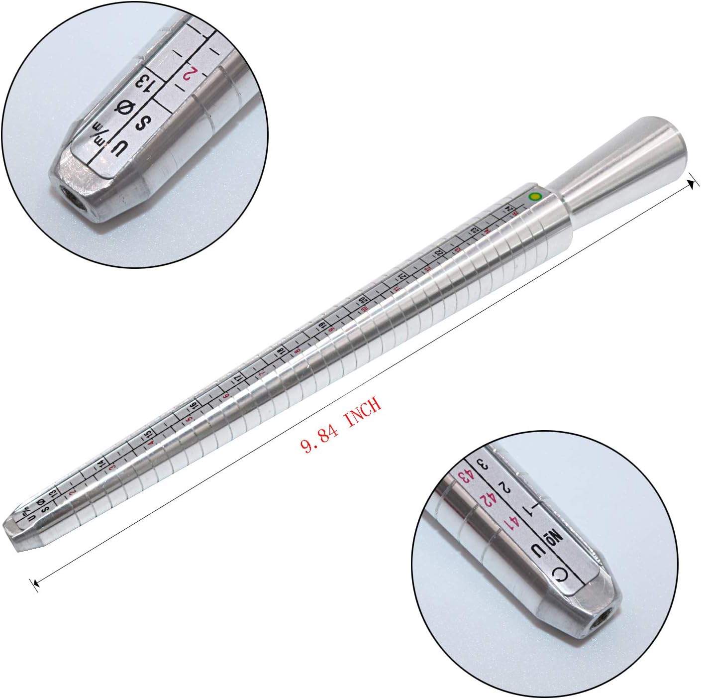 NIUPIKA Ring Sizer Measuring Tool Ring Mandrel Ring Measurer Ring Sizing Kit Measure Finger Size Measurement Tool Set Metal Gauge US Size 1-13 Jewelry Sizers Kit of 27 Pieces