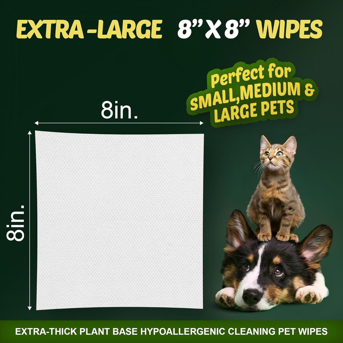 Pet Wipes for Dogs and Cats – Hypoallergenic Dog Wipes for Cleaning & Deodorizing Paws and Butt, Grooming & Hydrating Body, Ears and Face, Lavender Scent, 400 Pack