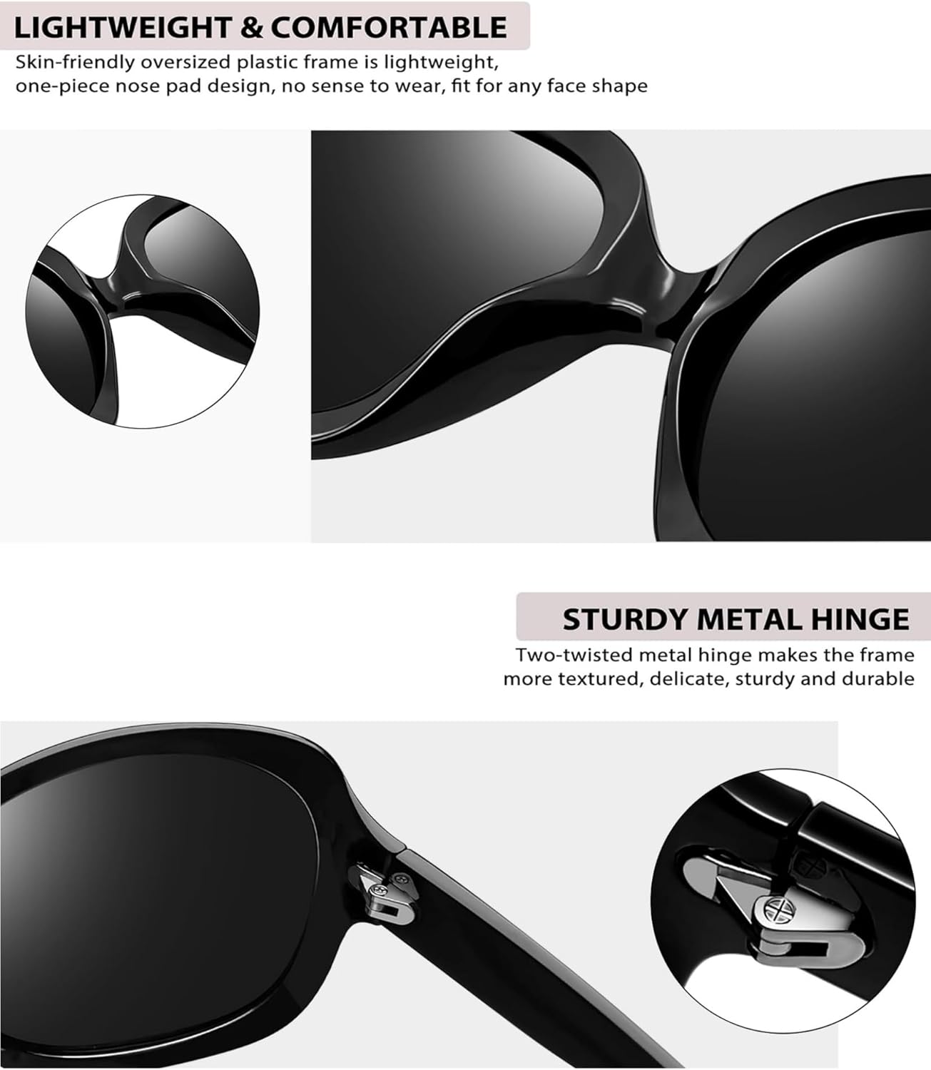 Joopin Oversized Sunglasses Womens Trendy Polarized Large Driving Sun Glasses Ladies UV Protective Big Sunnies Shades