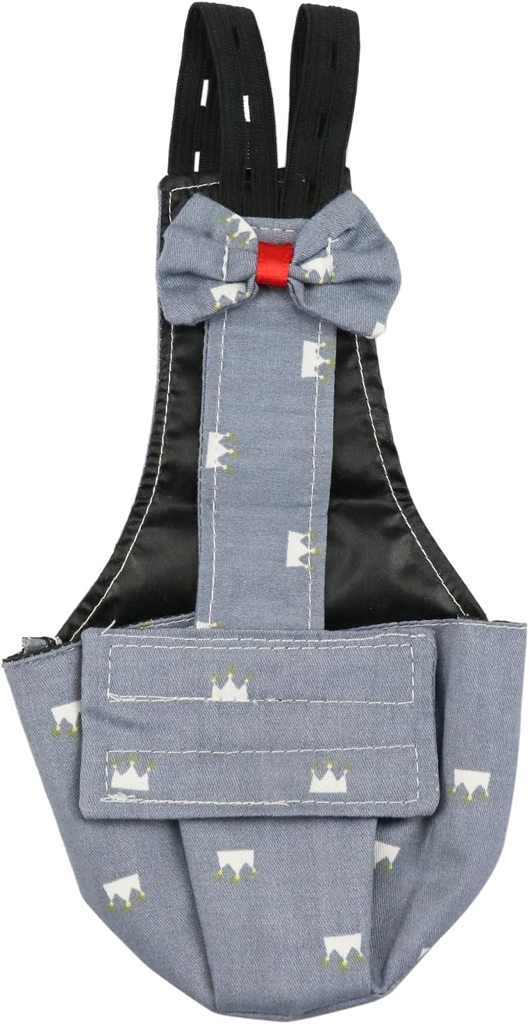 BestParts Adjustable Diaper Waterproof Reusable Diapers, Cloth Diaper Wearable Poultry for Farm Pet Goose, Pet Duck,Pet Chicken, (Grey Crown, S(0.55-1.65pounds), 1, Count)