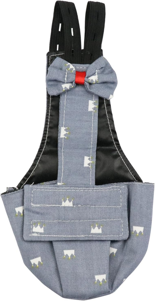 BestParts Adjustable Diaper Waterproof Reusable Diapers, Cloth Diaper Wearable Poultry for Farm Pet Goose, Pet Duck,Pet Chicken, (Grey Crown, S(0.55-1.65pounds), 1, Count)