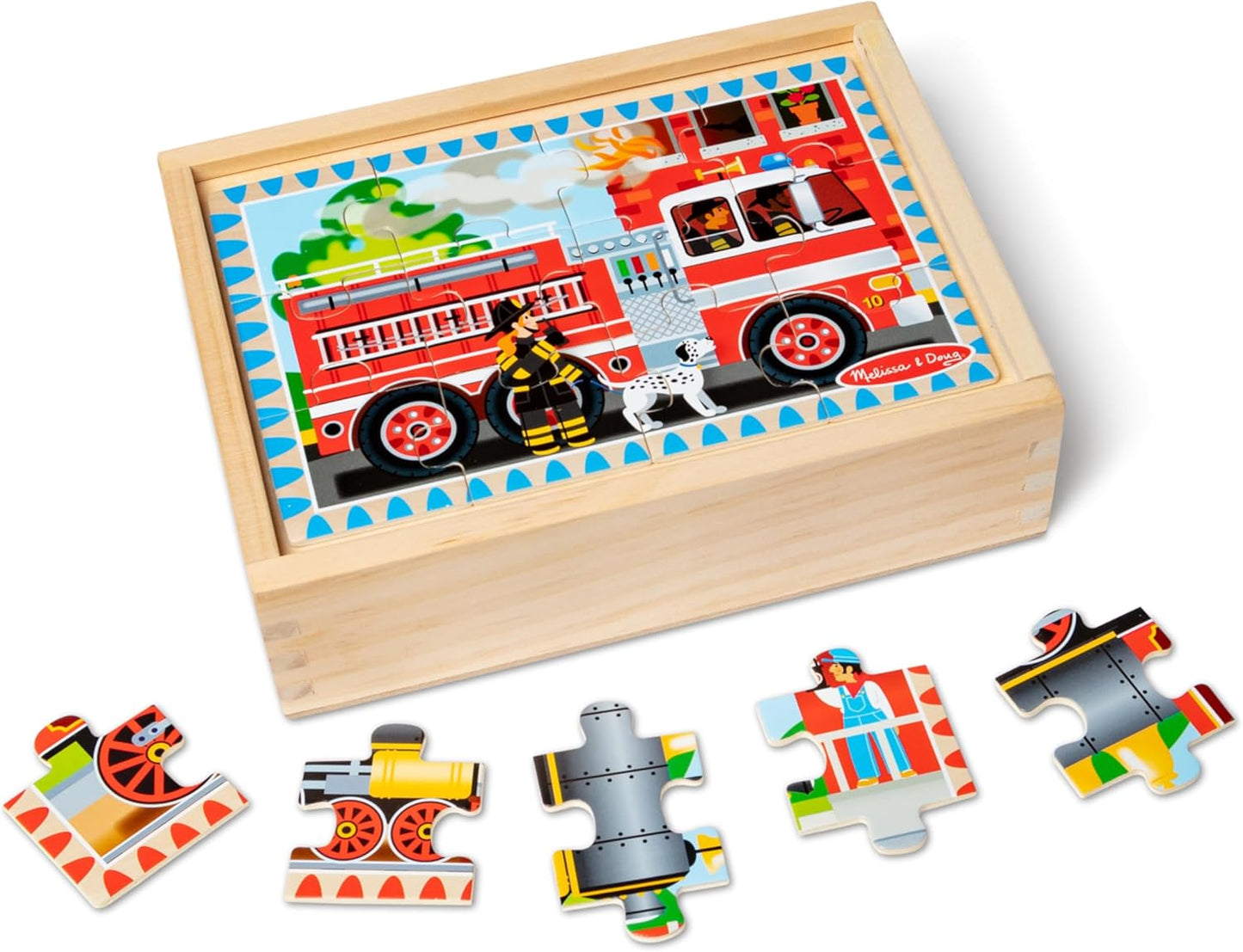 Melissa & Doug Wooden Jigsaw Puzzles in a Box 2-Pack for Preschool Boys and Girls – Pets, Vehicles
