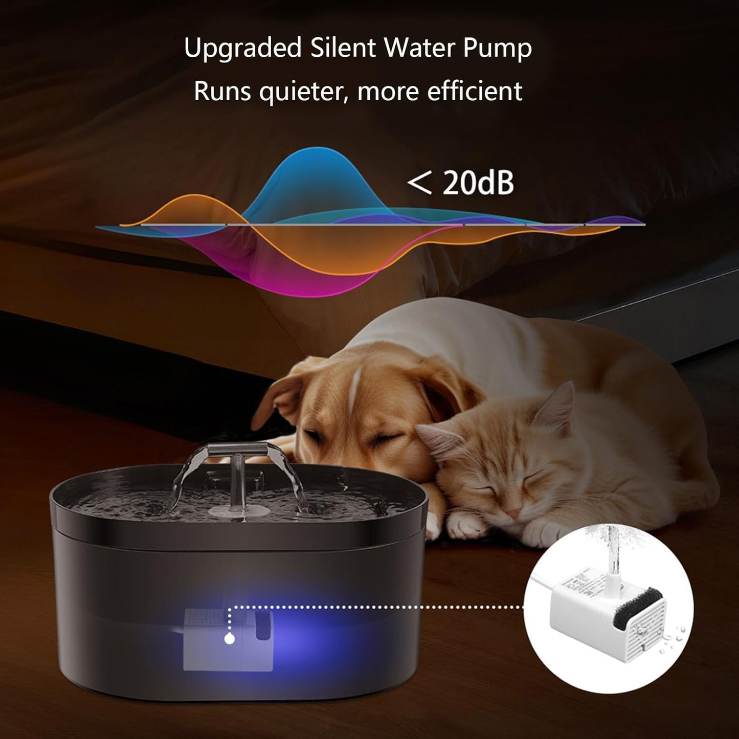T Shape Outlet Pet Water Dispenser 2.2L Quiet Operations Food Grade Pet Water Fountain Hydrations Systems Automatic Pet Water Fountain