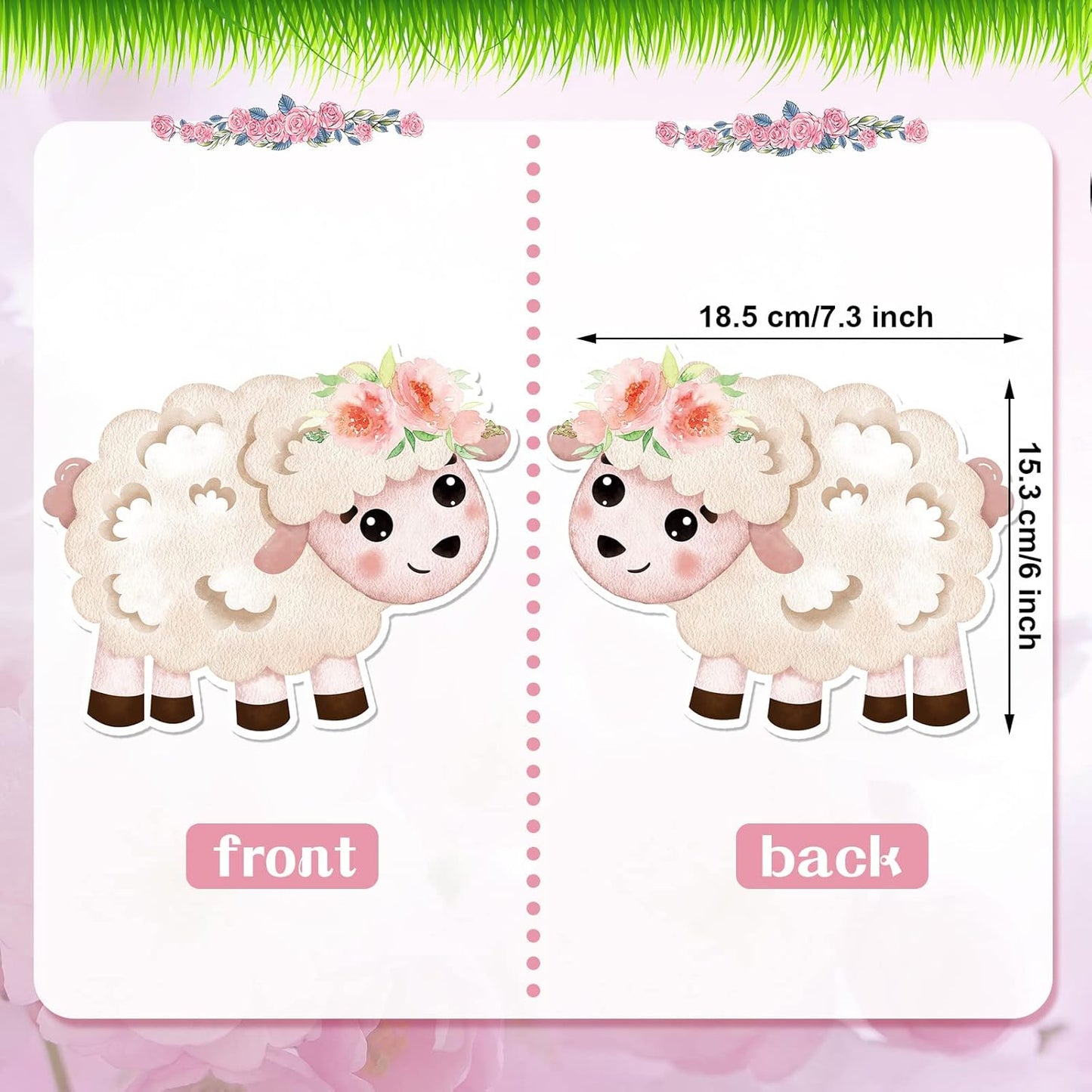 Hotop 30 Pcs Farm Animal Centerpiece Sticks Floral Animals Table Toppers Birthday Party Supplies Decor for Girls Theme Topper Photo Booth Props