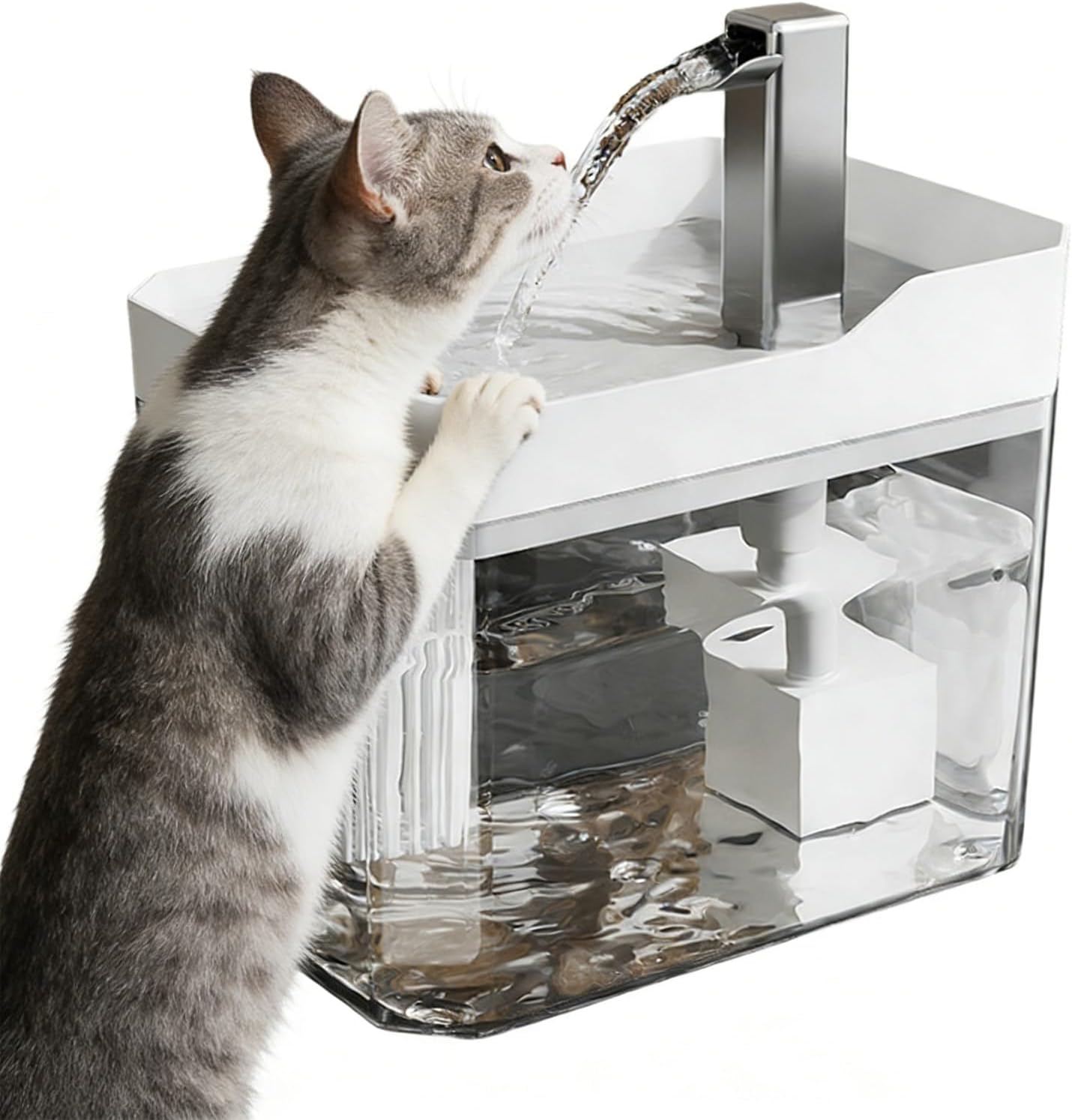Cat Water Dispenser Fountain, Quiet Electric 1.5L Intelligent Sensing Dog Waterer, Indoor Drinking Fountain for Home, Dorm, Office, Apartment, Bedroom, Living Room