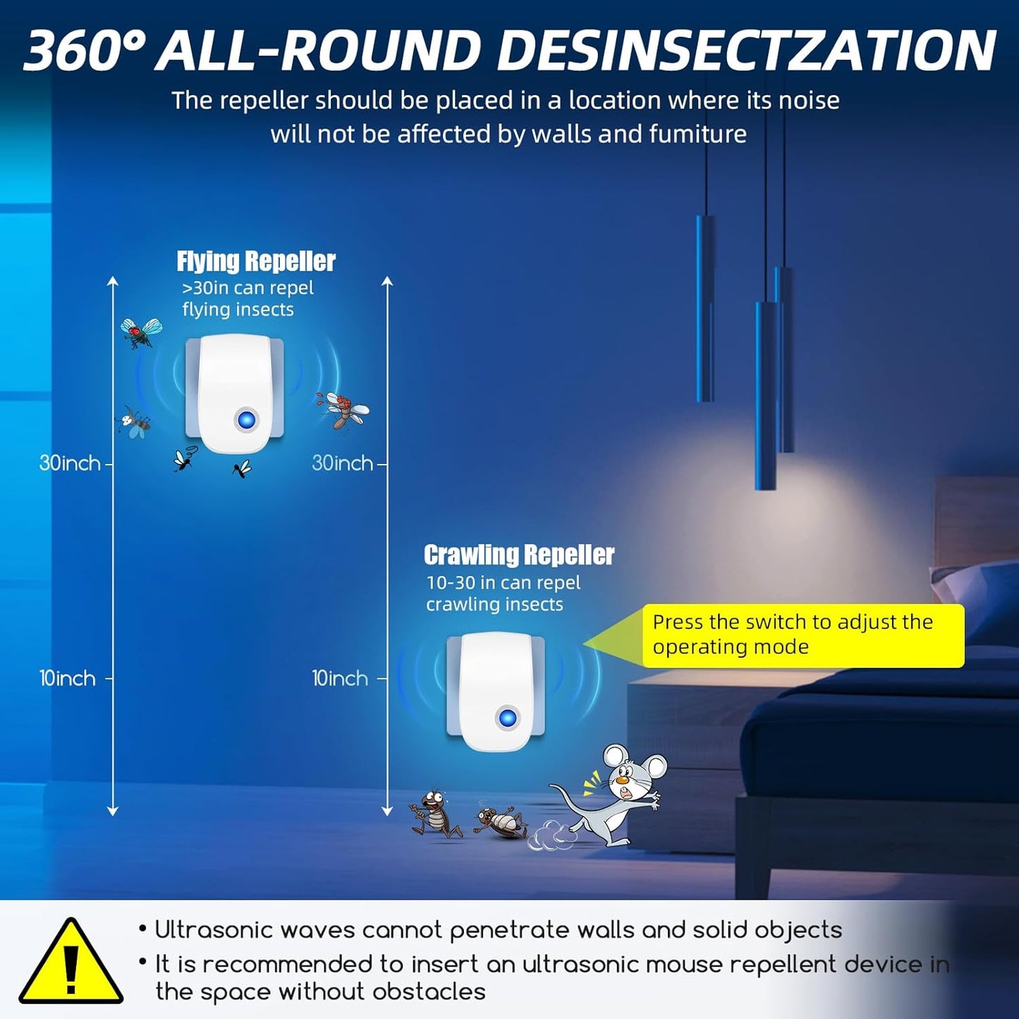 2026 Electronic Ultrasonic Pest Control Repeller Plug in for Roach Rodent Mouse Spider Bugs, Upgraded Mouse Repellent Ultrasonic Plug in Mice Repellent Indoor for Home, Office, Kitchen(10Pack)