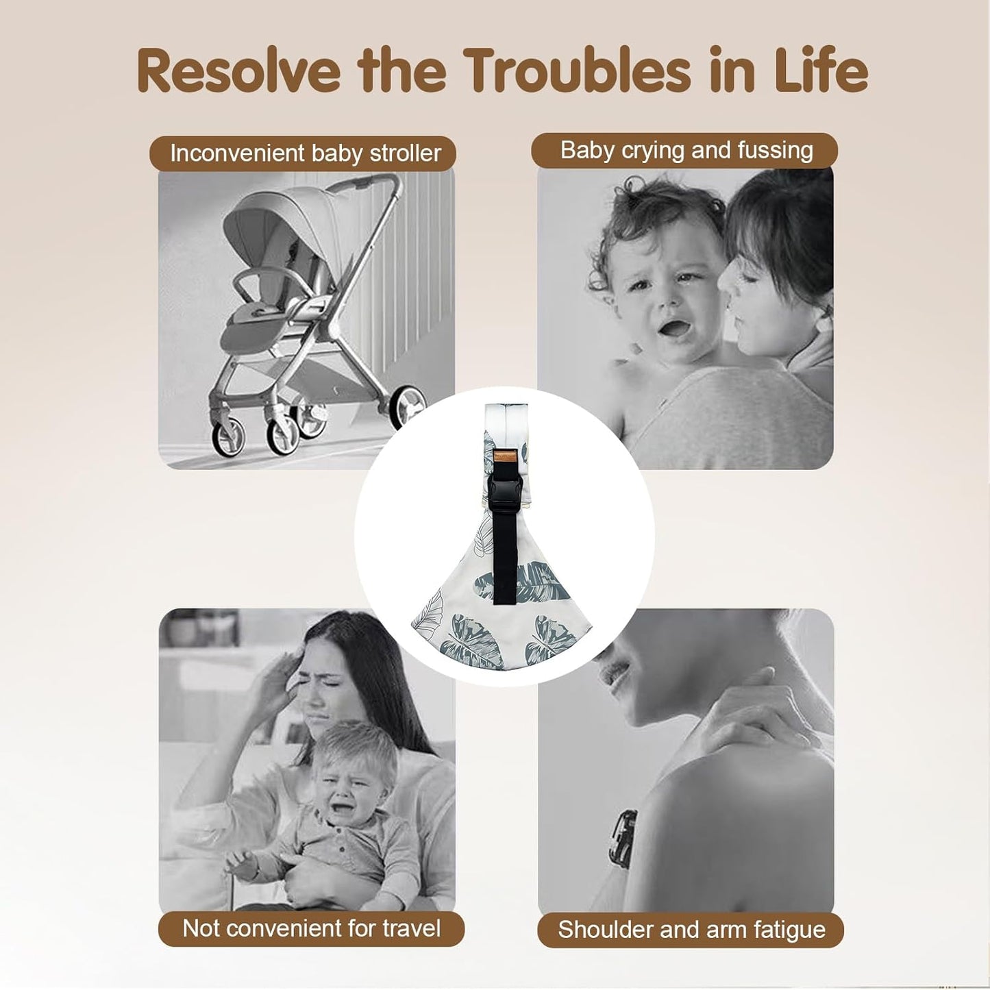 Baby Sling Carrier,Toddler Carrier, 2024 New Baby Carrier Newborn to Toddler,Portable Lightweight Non-Slip Hip Seat Carrier 10-30lbs(Black)