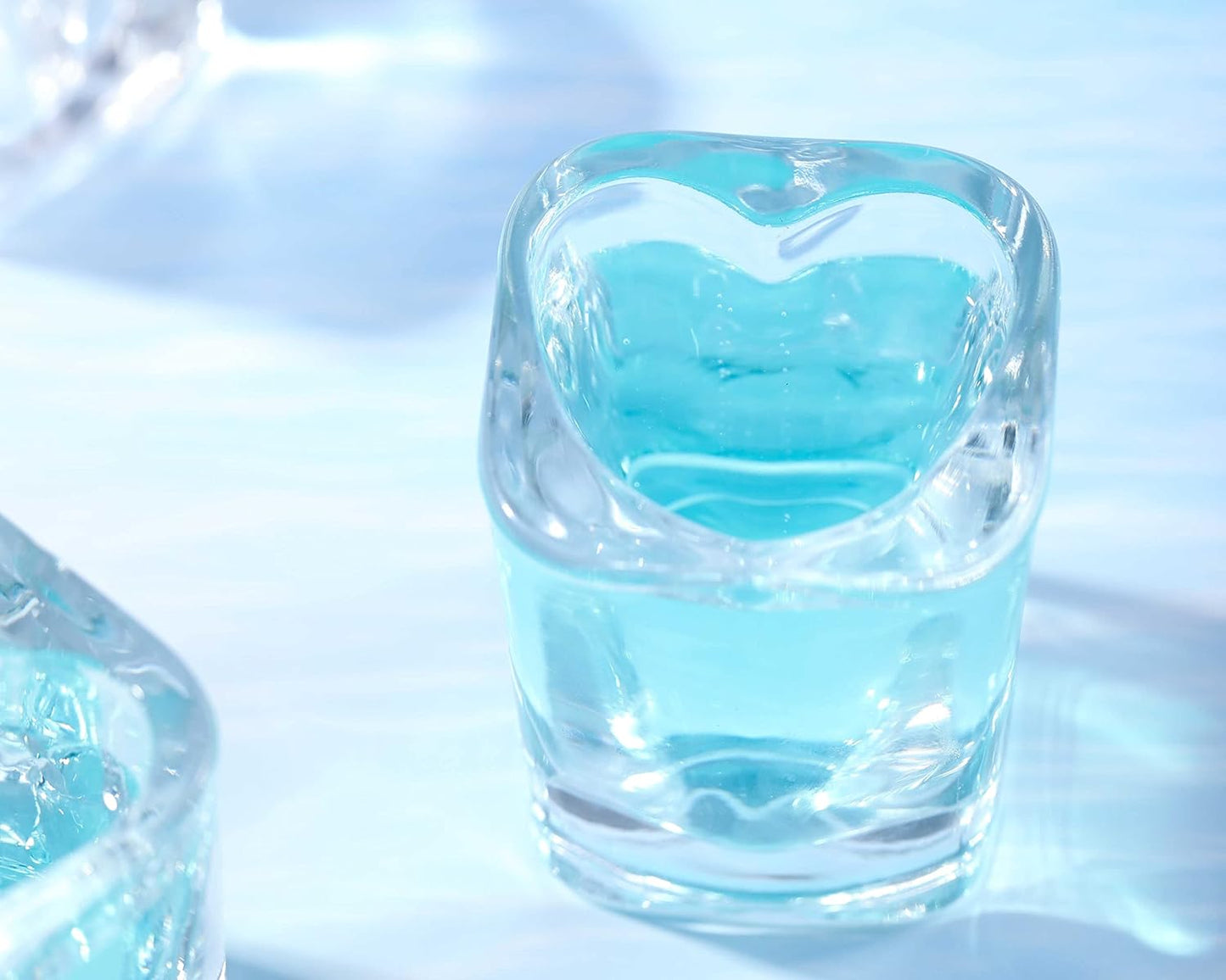 Heart Shaped Shot Glasses Cute Bar Cart Accessories | Bar Cart Decor 2oz (6, Clear)