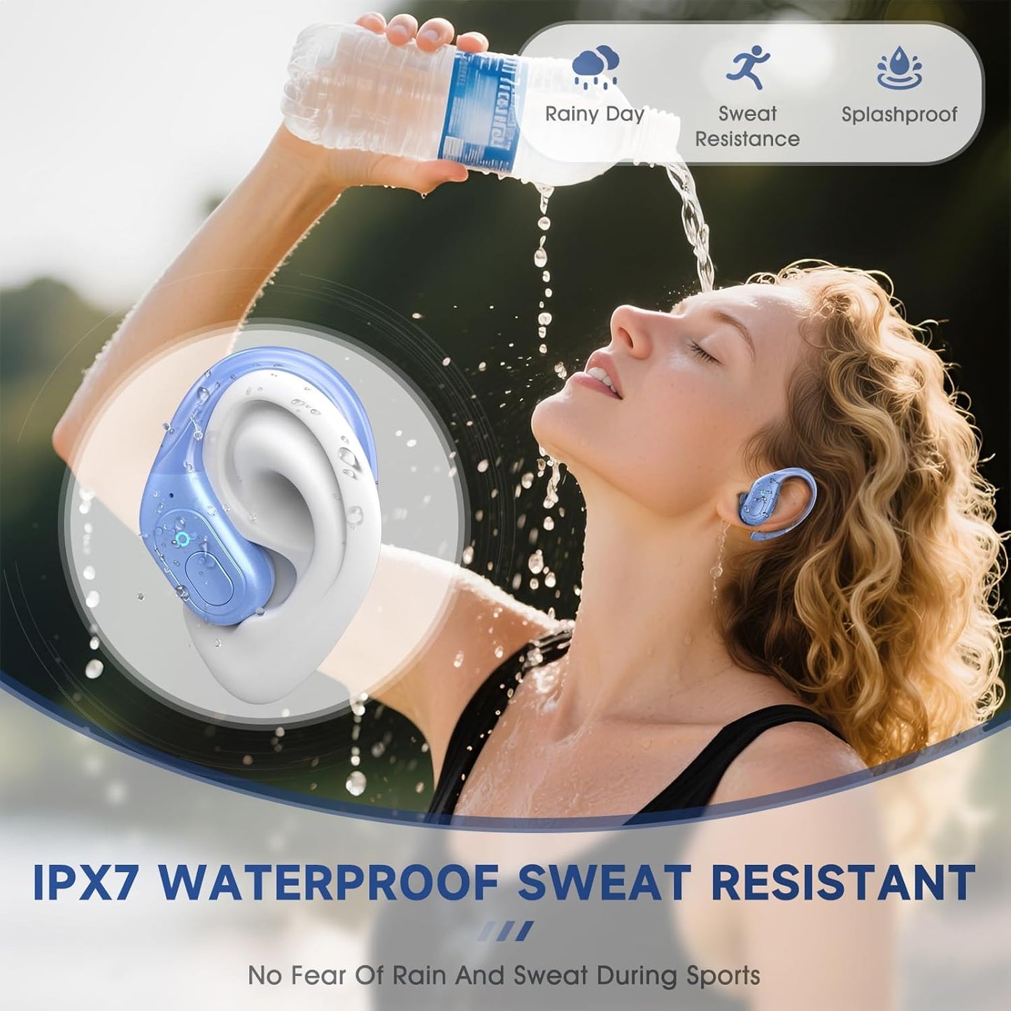 Wireless Earbuds Bluetooth 5.4 Headphones, Noise Canceling Ear Buds with 75hr Playtime, LED Power Display, IPX7 Waterproof Earphones Over Ear Earphones for Sports/Workouts