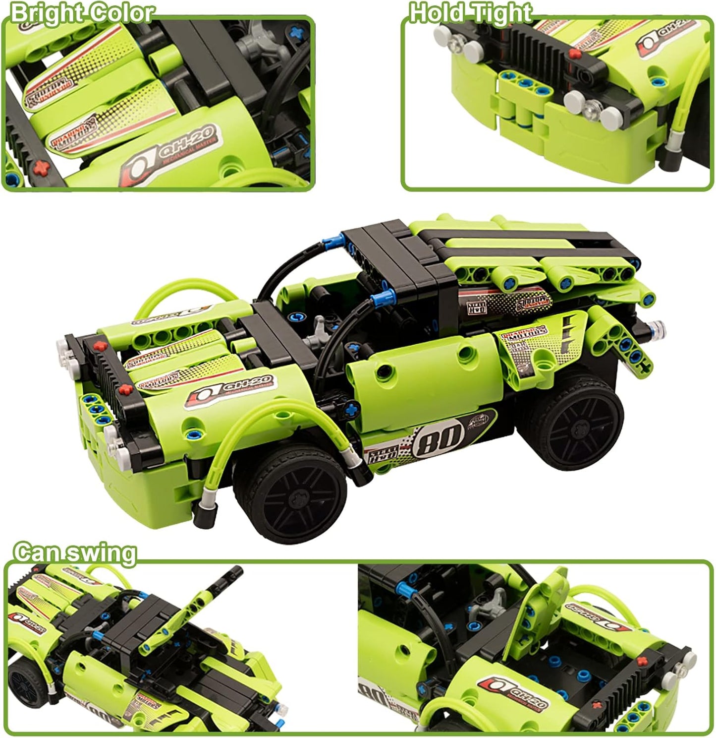 STEM Building Toys for Kids with 2-in-1 Remote Control Racer Snap Together Engineering Kits Early Learning Racecar Building Blocks - Best Gift for 6 7 8 9＋Year Old Boys and Girls